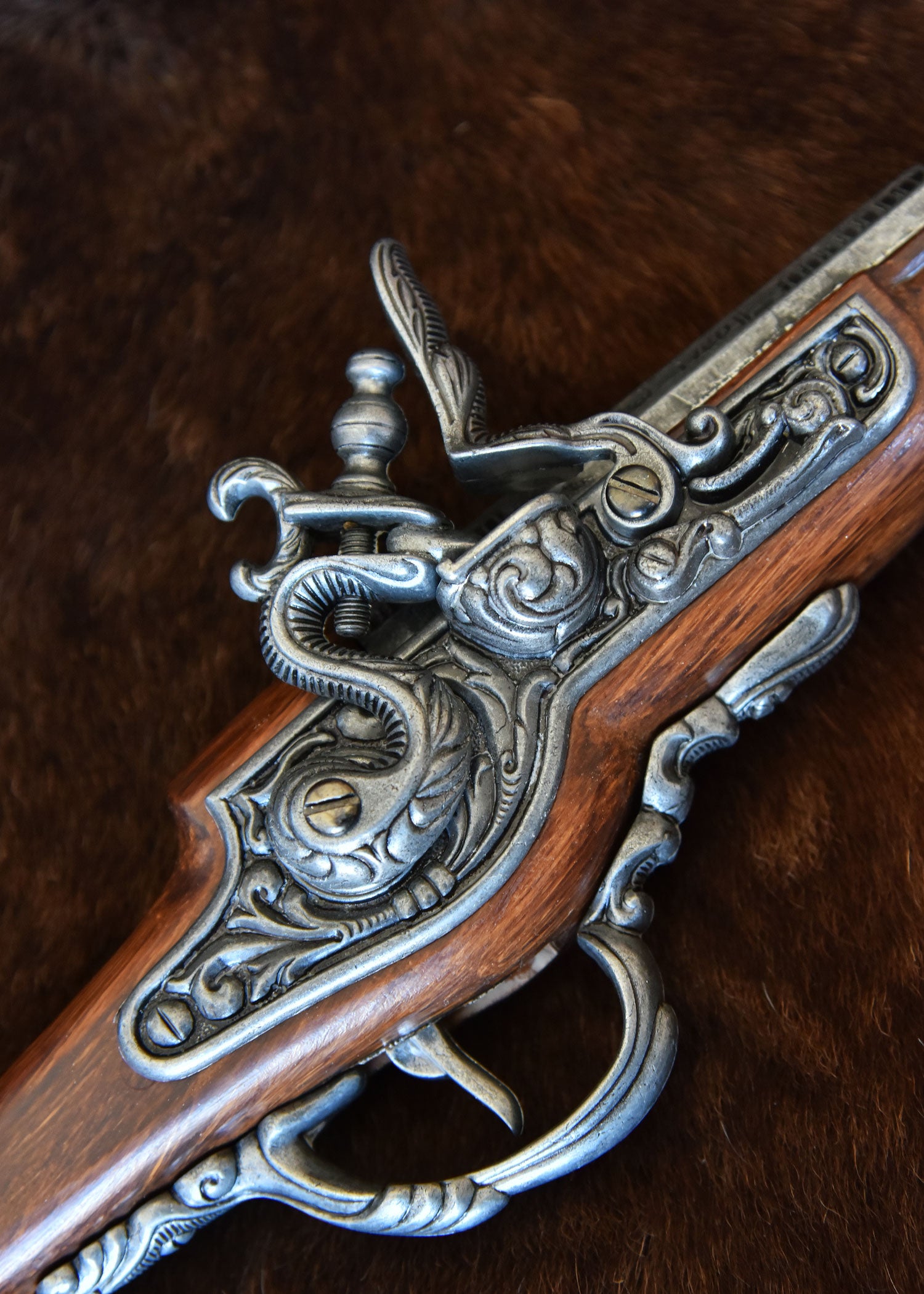 Imagen única de: Pistola De Chispa Recta, Siglo Xviii, Réplica.