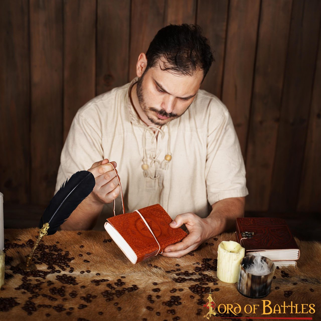 Imagen única de: Diario medieval de piel genuina con pentagrama - imagen 5
