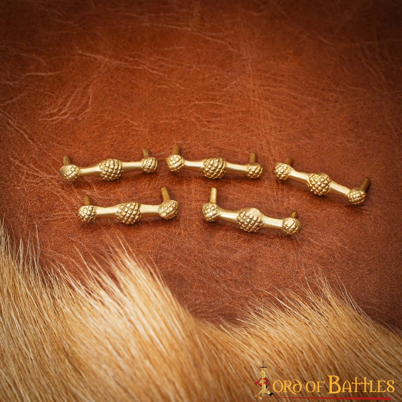 Imagen única de: Juego de 5 adornos de latón macizo para cuero — estilo tardomedieval - imagen 4