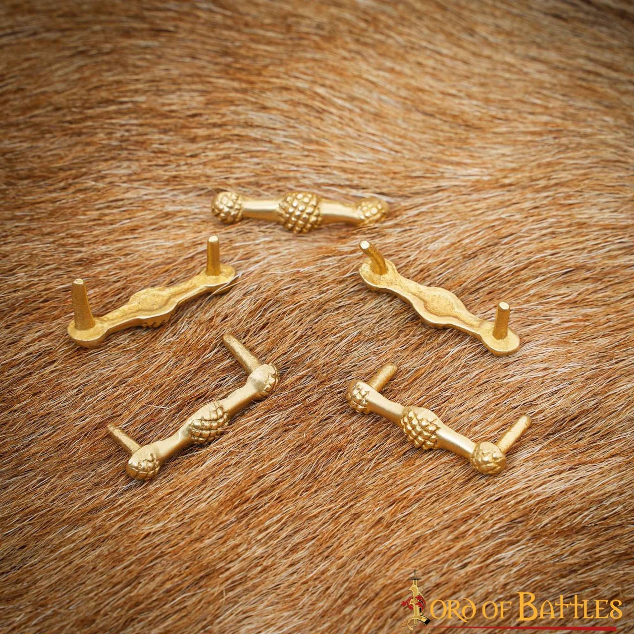 Imagen única de: Juego de 5 adornos de latón macizo para cuero — estilo tardomedieval - imagen 2