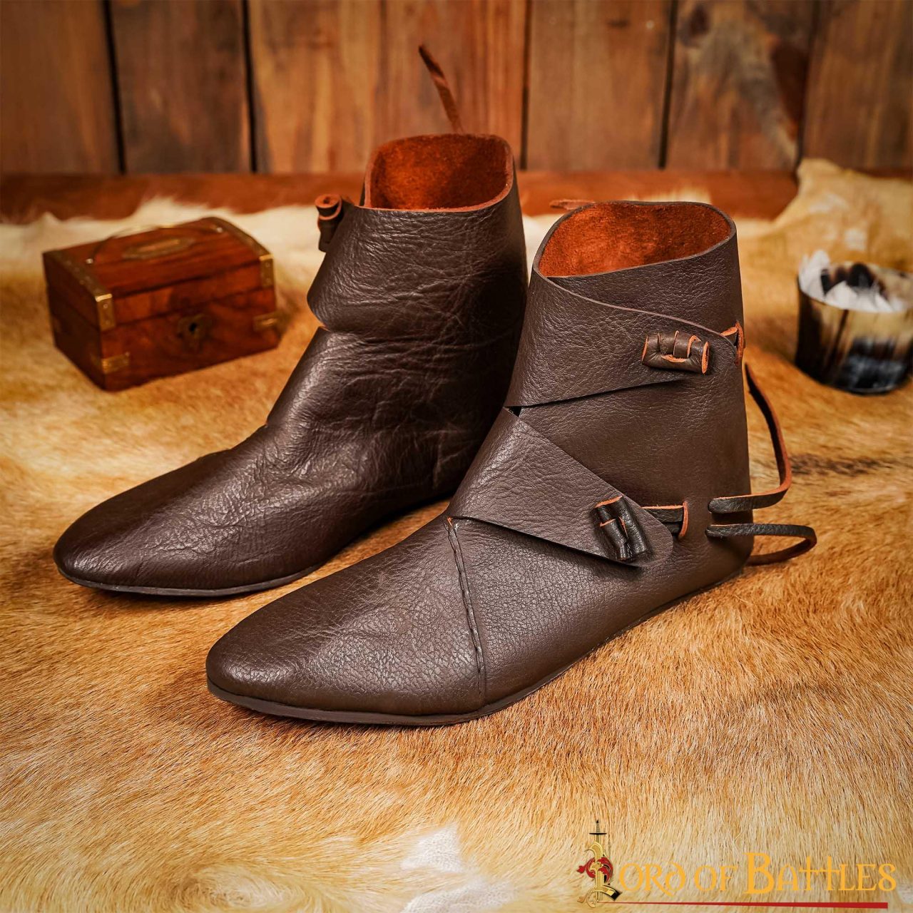 Botas tobilleras vikingas Jorvik de cuero - imagen 8