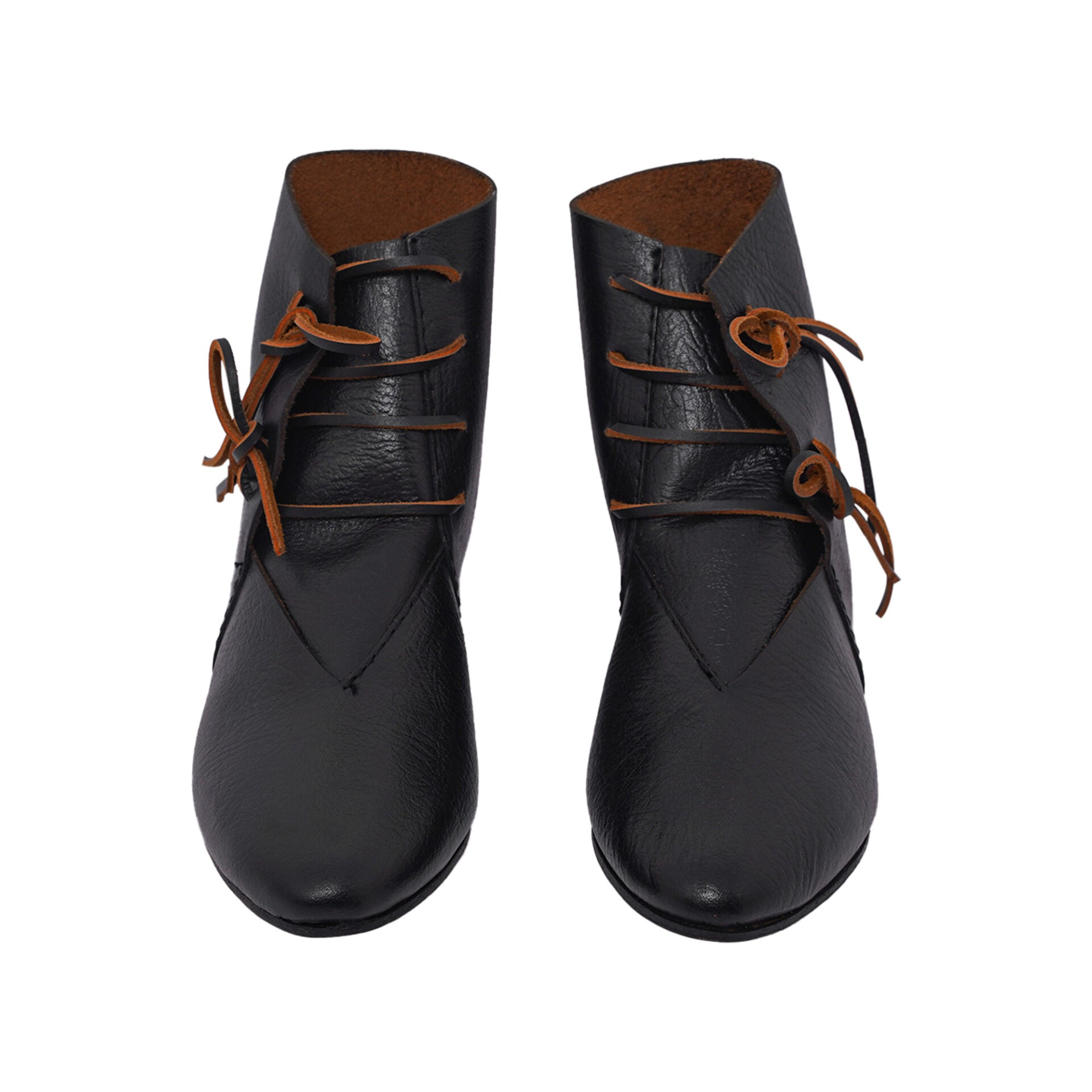Zapatos medievales de cuero — tobilleros con cordón lateral - imagen 9