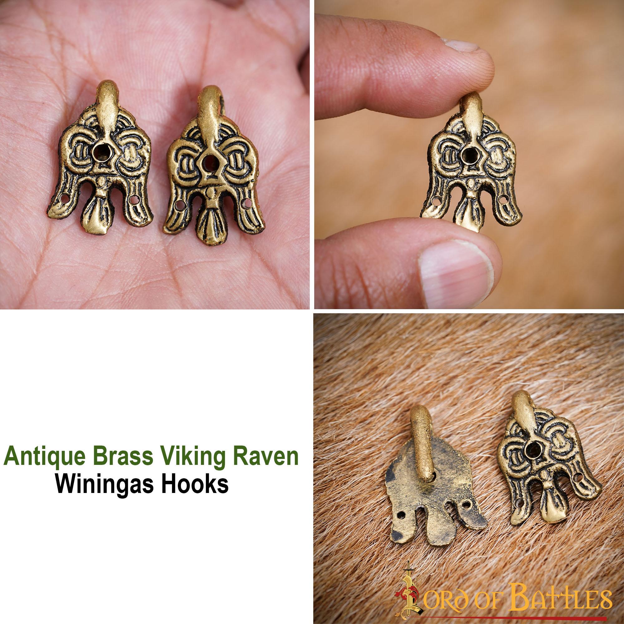 Imagen única de: Gancho de Cuervo de Latón Vikingo del Siglo X - 3 Cm - para Envolturas de Piernas y Winingas