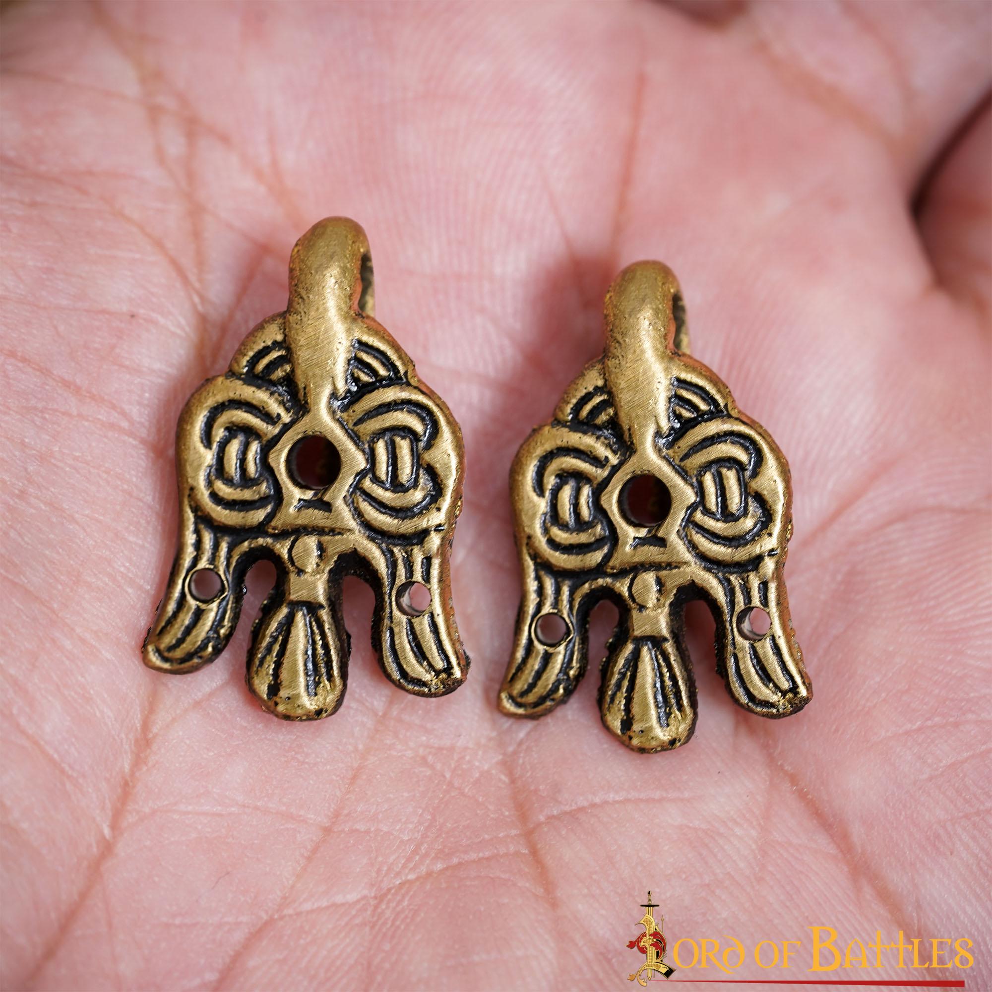 Imagen única de: Gancho de Cuervo de Latón Vikingo del Siglo X - 3 Cm - para Envolturas de Piernas y Winingas