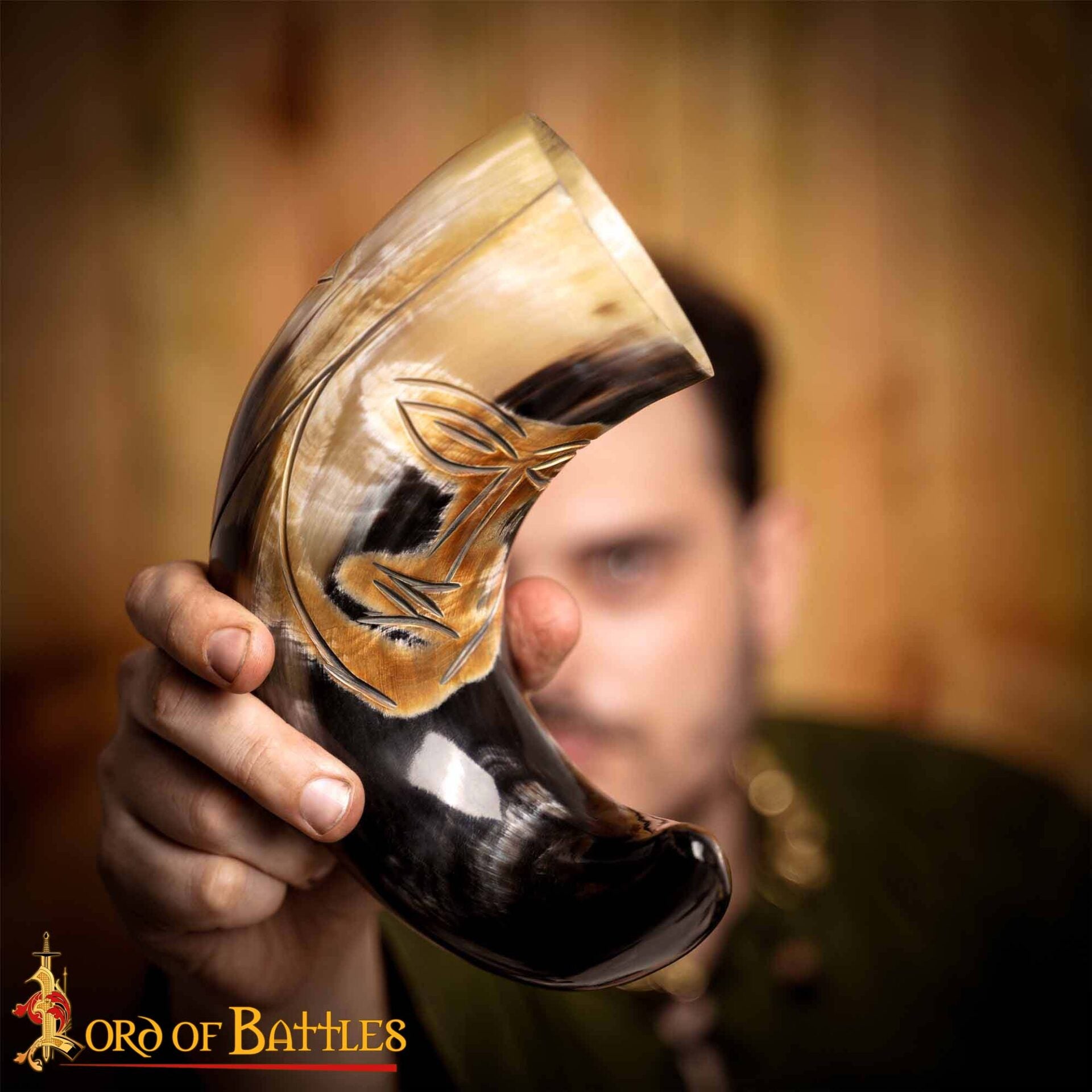 Imagen única de: Cuerno de beber genuino Tribal Face (500–600 ml) - imagen 5