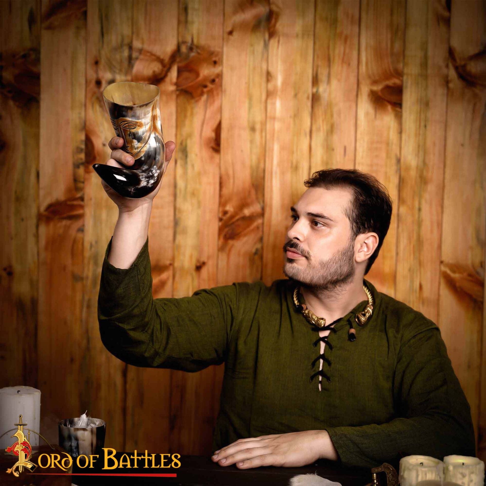 Imagen única de: Cuerno de beber genuino Tribal Face (500–600 ml) - imagen 7