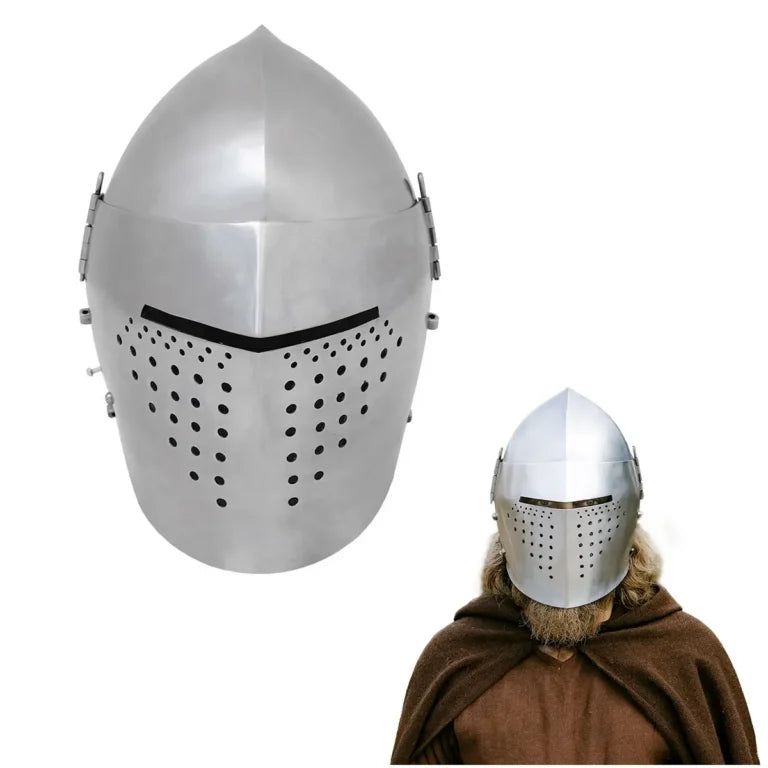 Medieval Full Visor Bascinet Helmet Gauge 14