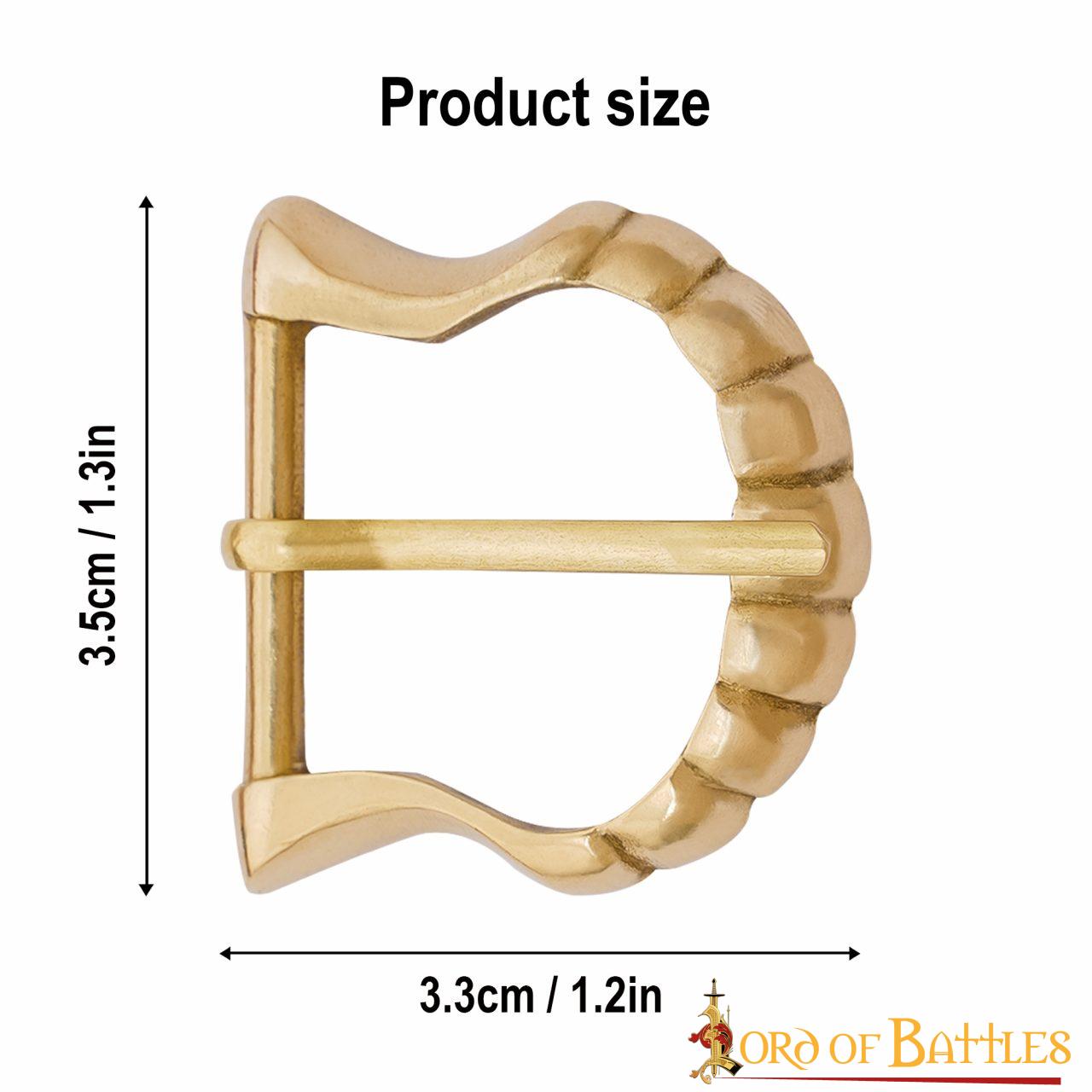 Set de 3 hebillas medievales de latón macizo para cinturones 2 cm - imagen 8
