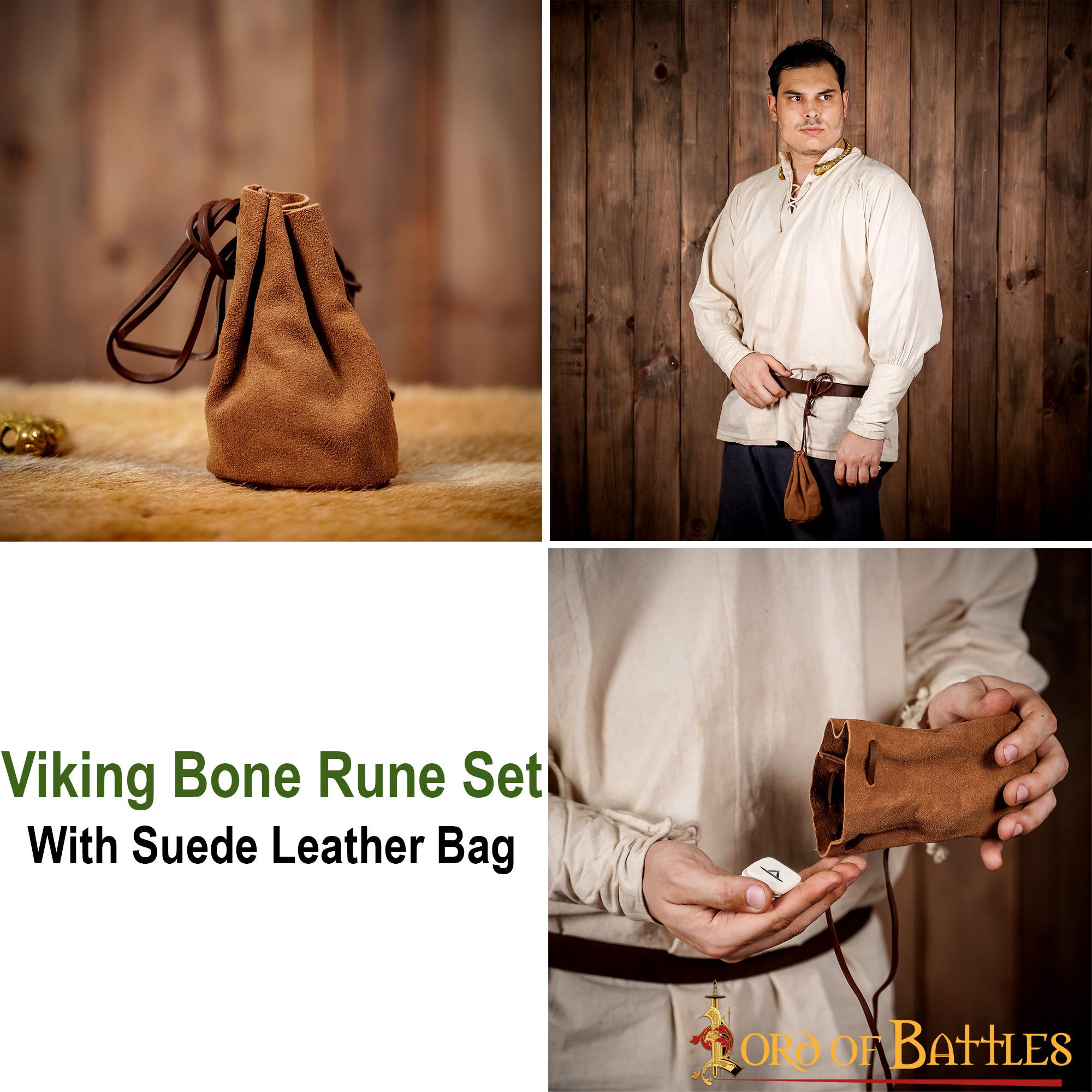 Imagen única de: Set de runas de hueso con bolsa de ante genuino - imagen 4