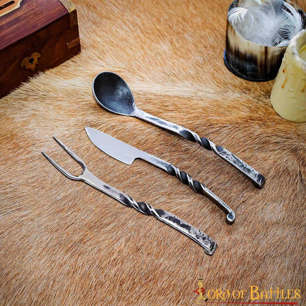 Imagen única de: Juego de cubiertos rústicos forjados a mano
