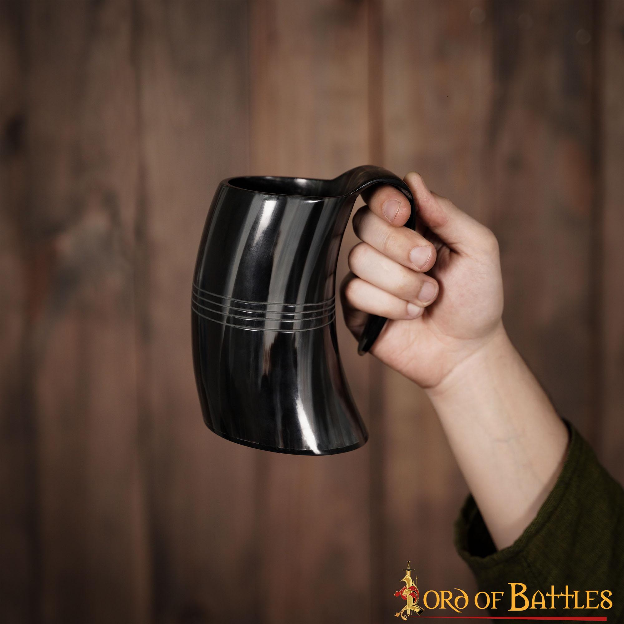 Imagen única de: Jarra de cerveza vikinga en cuerno de buey hecha a mano - imagen 5