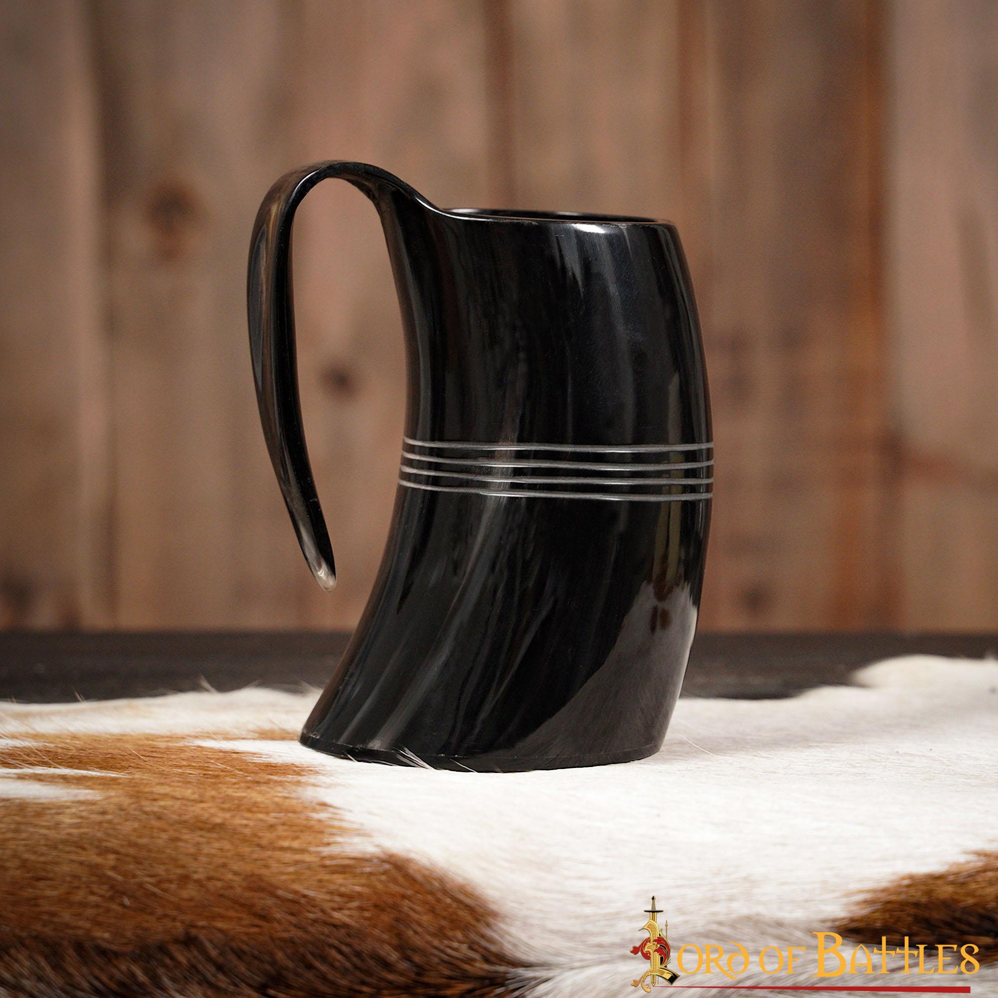 Imagen única de: Jarra de cerveza vikinga en cuerno de buey hecha a mano - imagen 7
