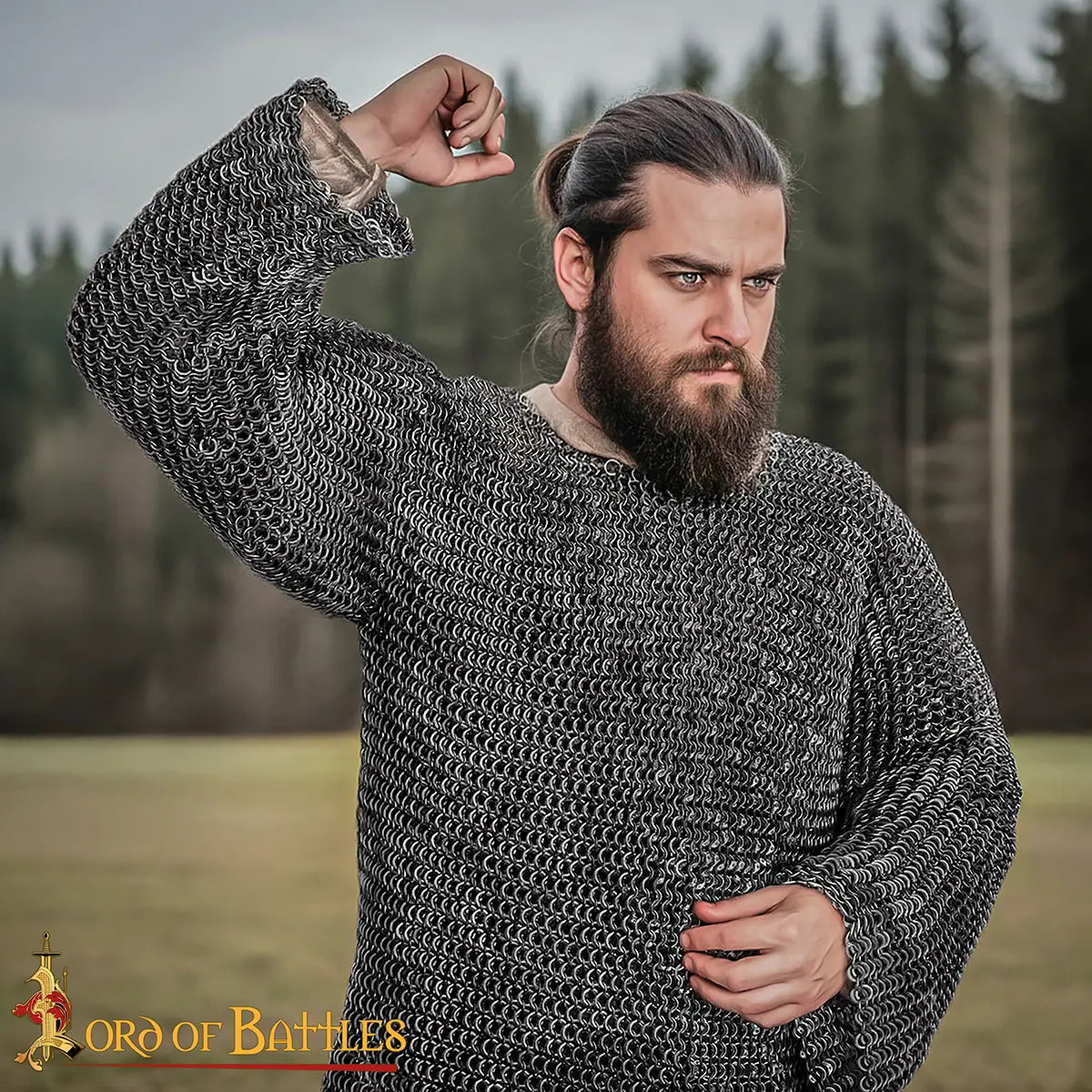 Cota de mallas (hauberk) en acero 18 gauge, anillas 9 mm - imagen 2