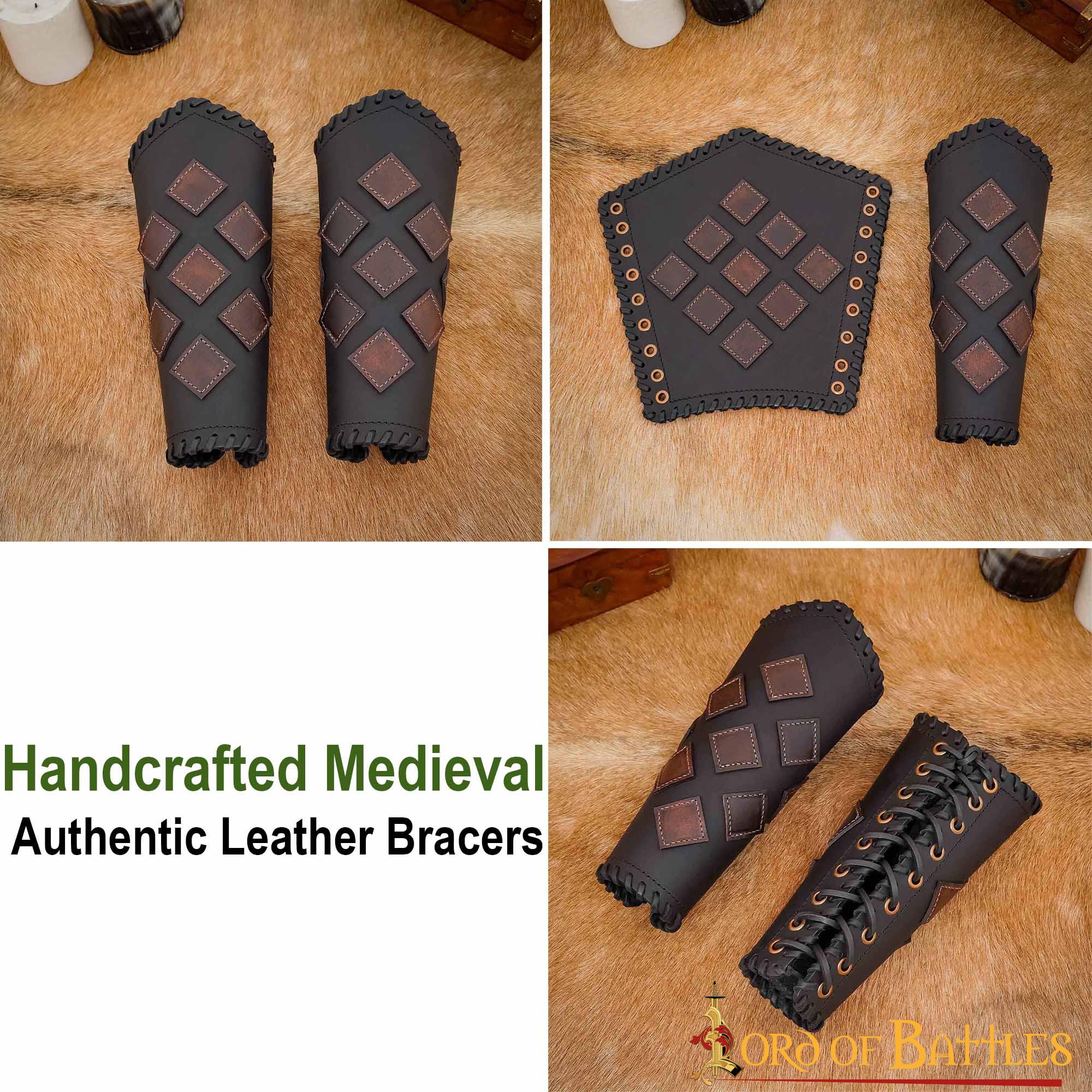 Brazales de cuero artesanal para LARP y cosplay - imagen 11