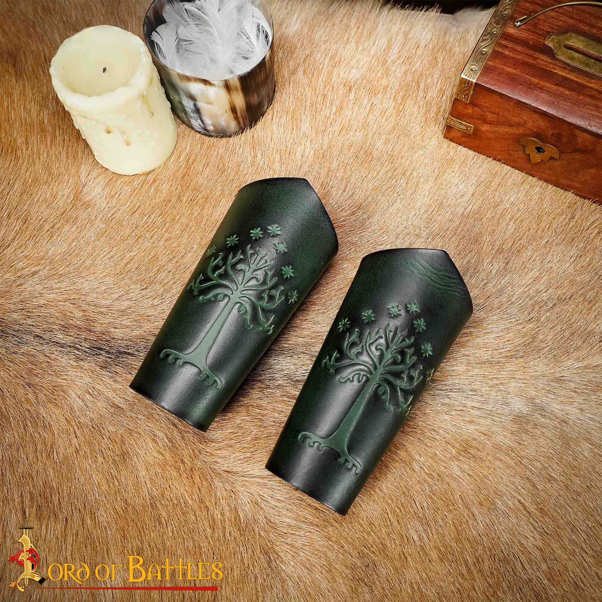 Brazales de cuero con motivo del Árbol de Gondor - imagen 20