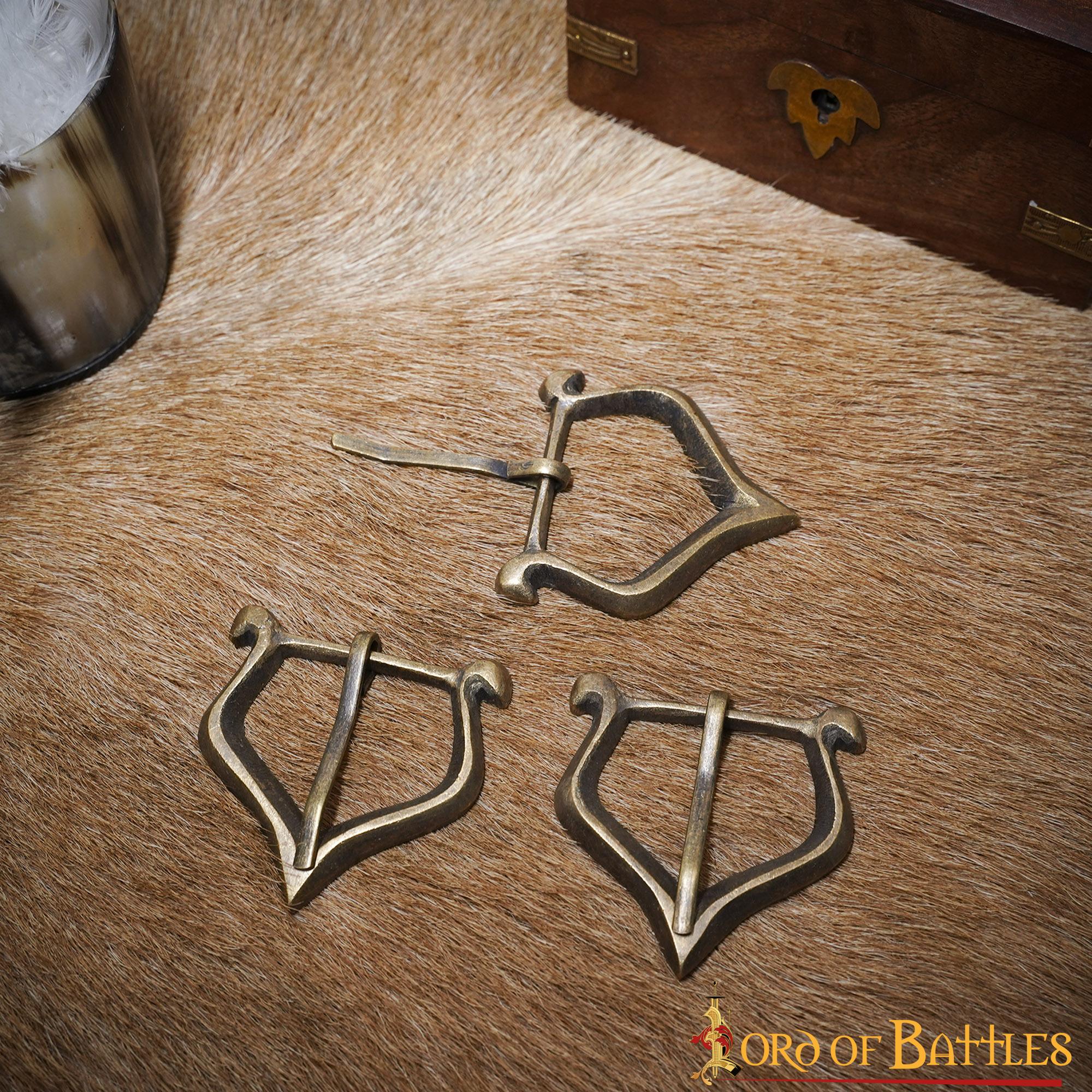 Imagen única de: Juego de 3 hebillas de cinturón de latón, estilo medieval tardío - imagen 8