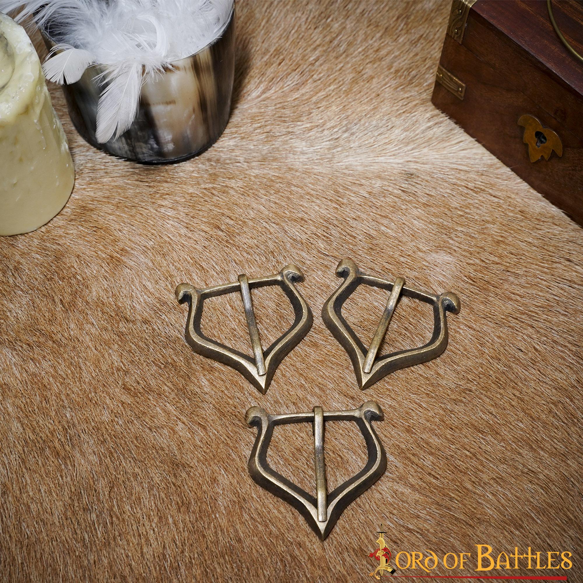 Imagen única de: Juego de 3 hebillas de cinturón de latón, estilo medieval tardío - imagen 5