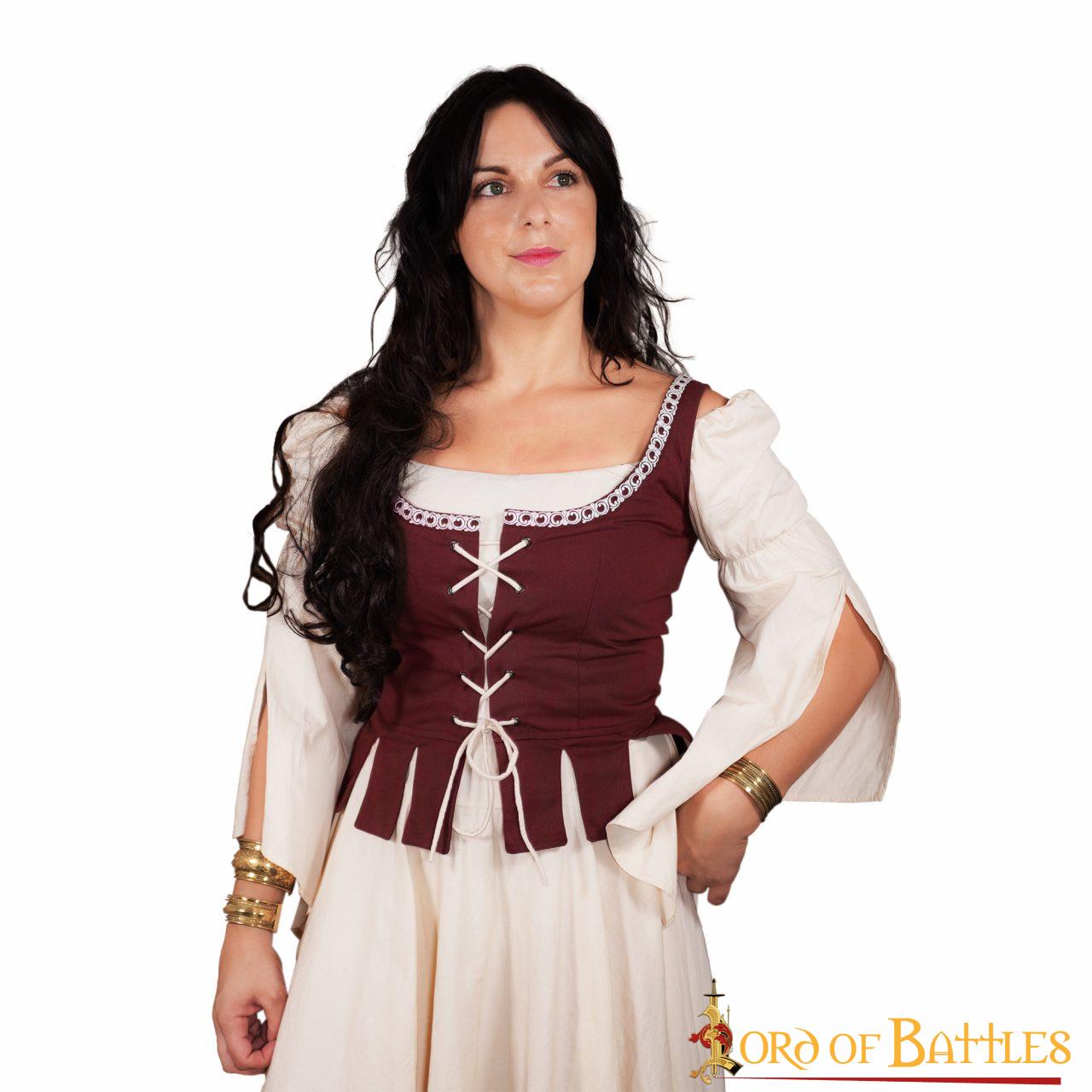 Corpiño medieval Adalyn de 100% algodón con cordones - imagen 7