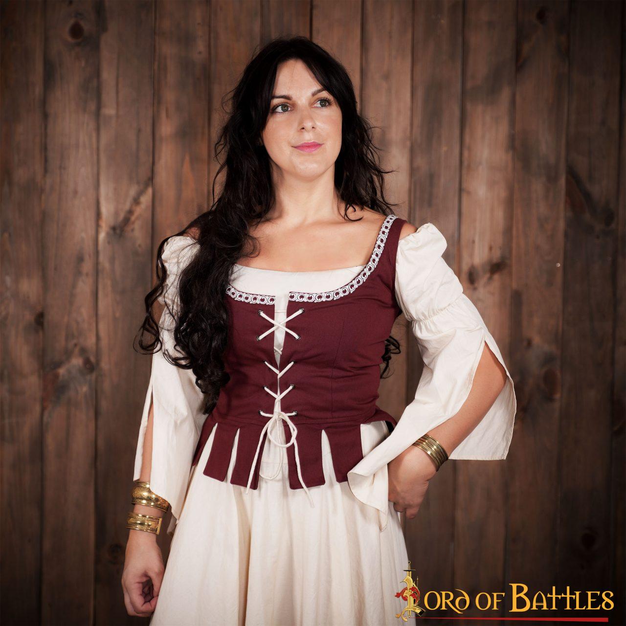 Corpiño medieval Adalyn de 100% algodón con cordones - imagen 11