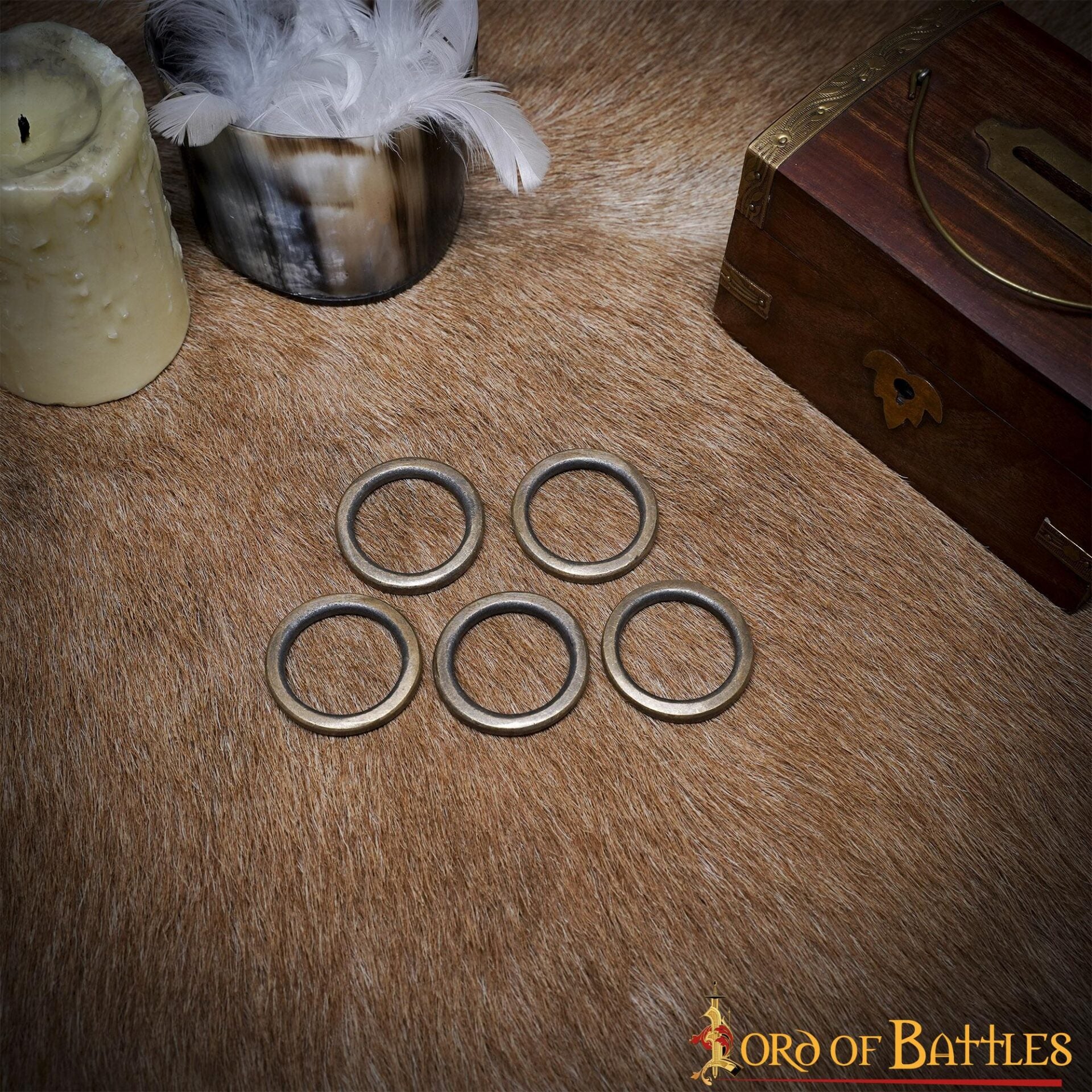 Imagen única de: Juego de 5 hebillas anilla para cinturón - latón envejecido - imagen 8