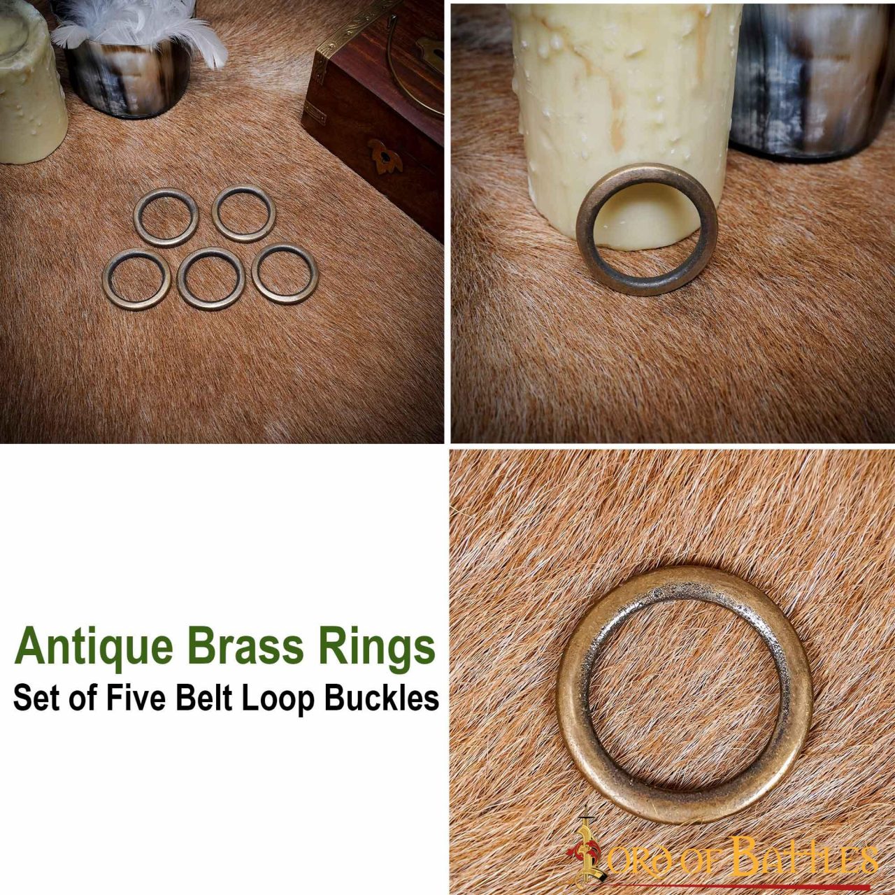 Imagen única de: Set de 5 anillas para cinturón en latón anticado - imagen 4