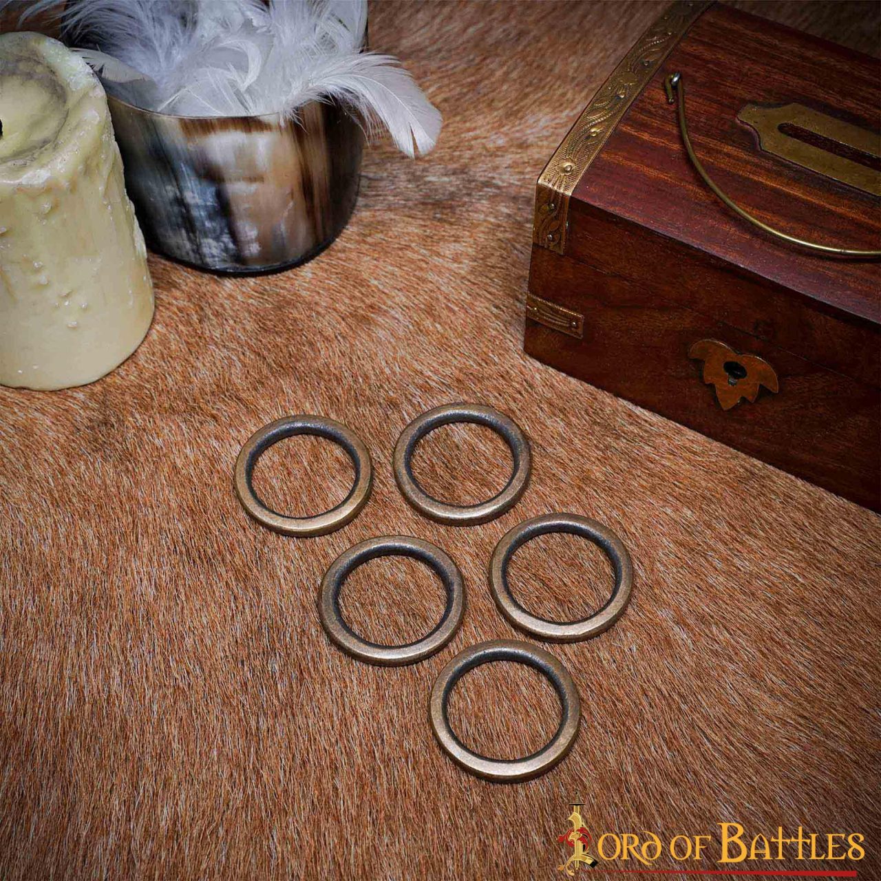 Imagen única de: Set de 5 anillas para cinturón en latón anticado - imagen 8