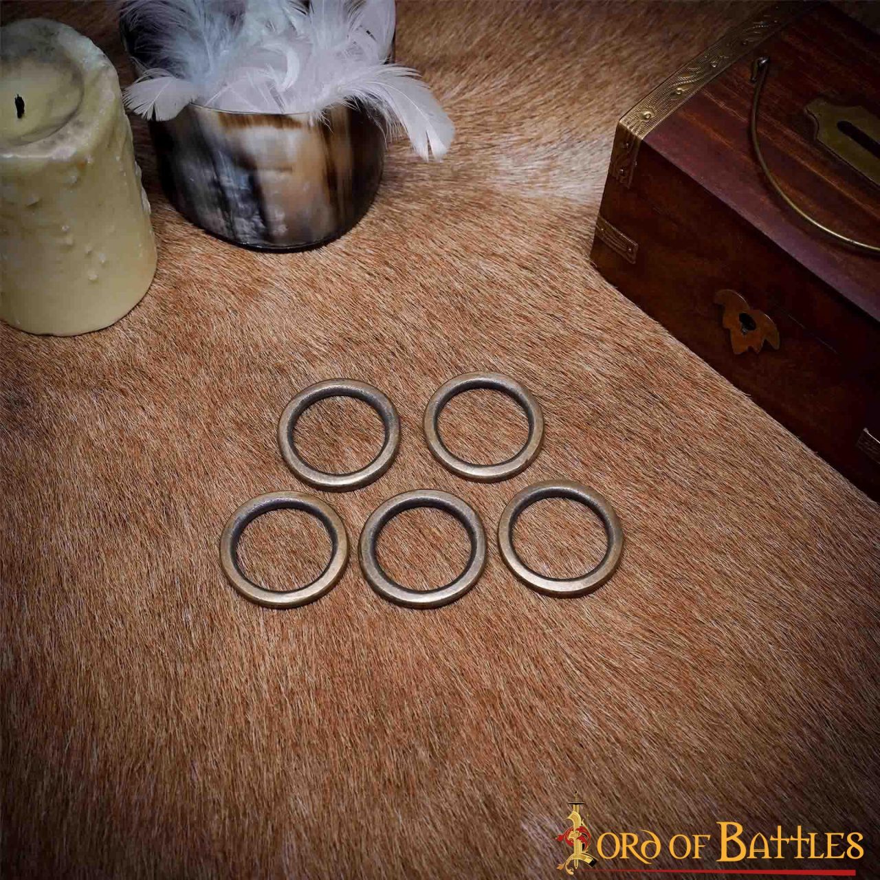 Imagen única de: Set de 5 anillas para cinturón en latón anticado - imagen 7