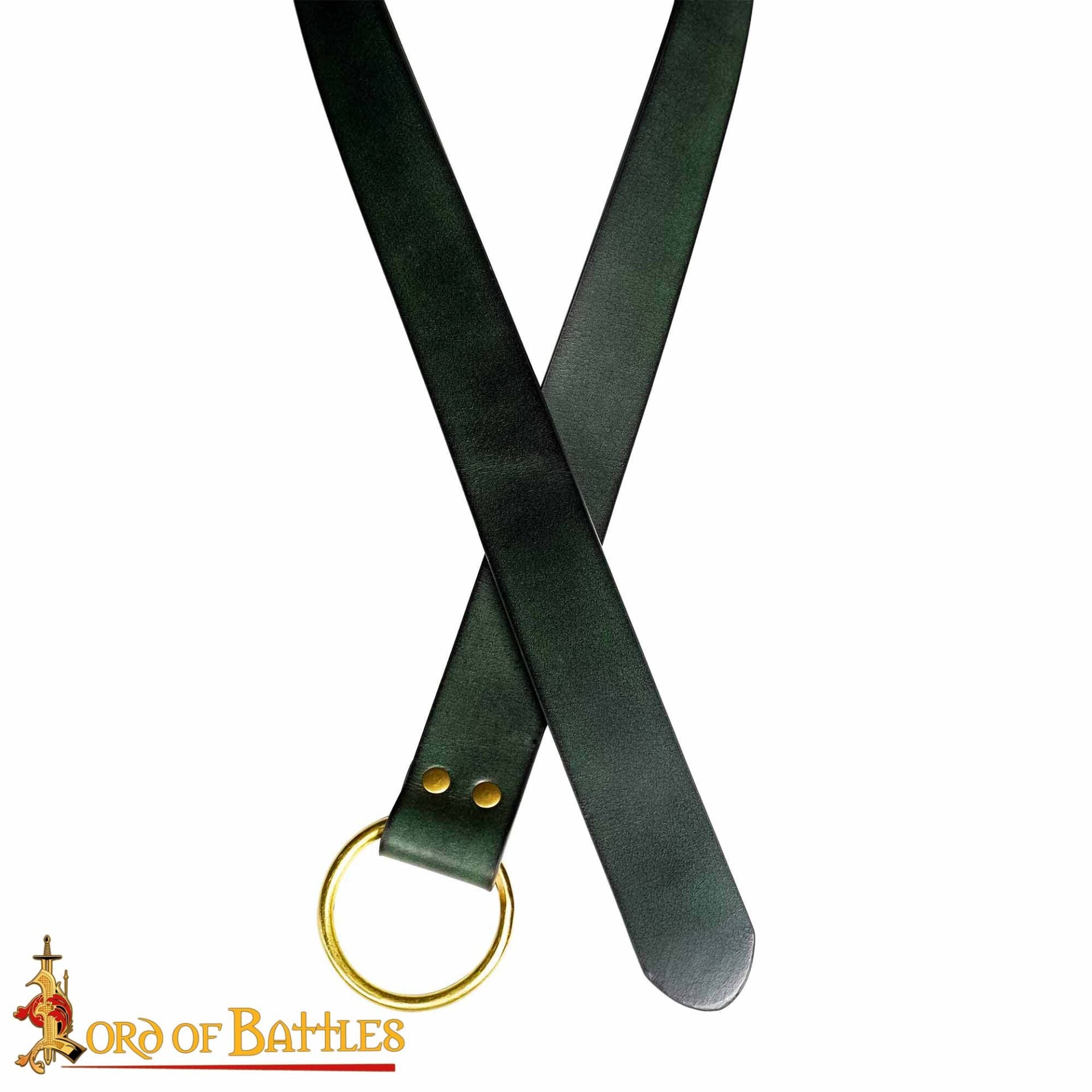 Imagen única de: Cinturón de piel artesanal con hebilla anillo de latón