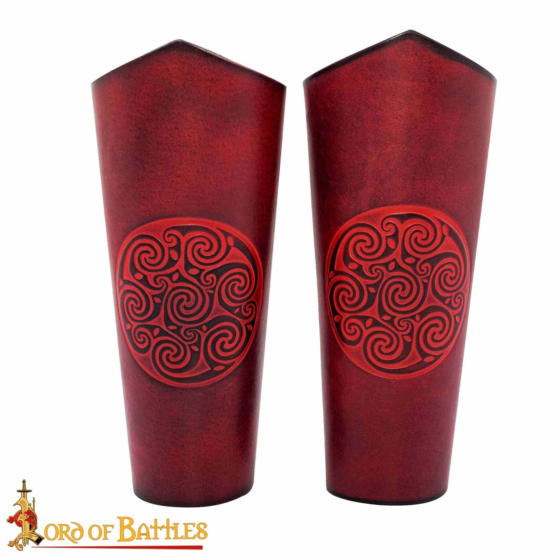 Brazales de Cuero con Espiral Celta en Relieve