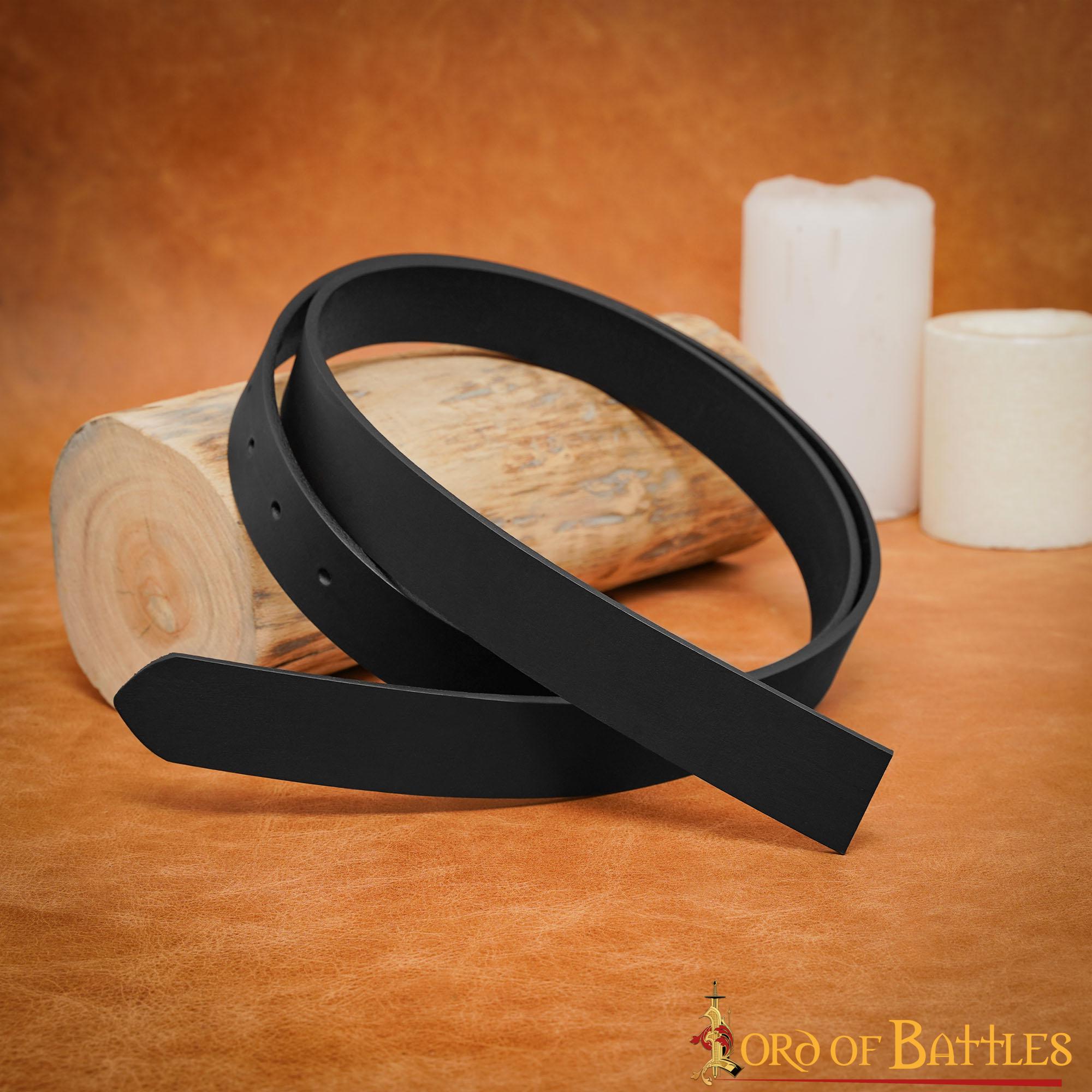 Cinturón de cuero hecho a mano, 2,9 cm — liso y personalizable - imagen 5