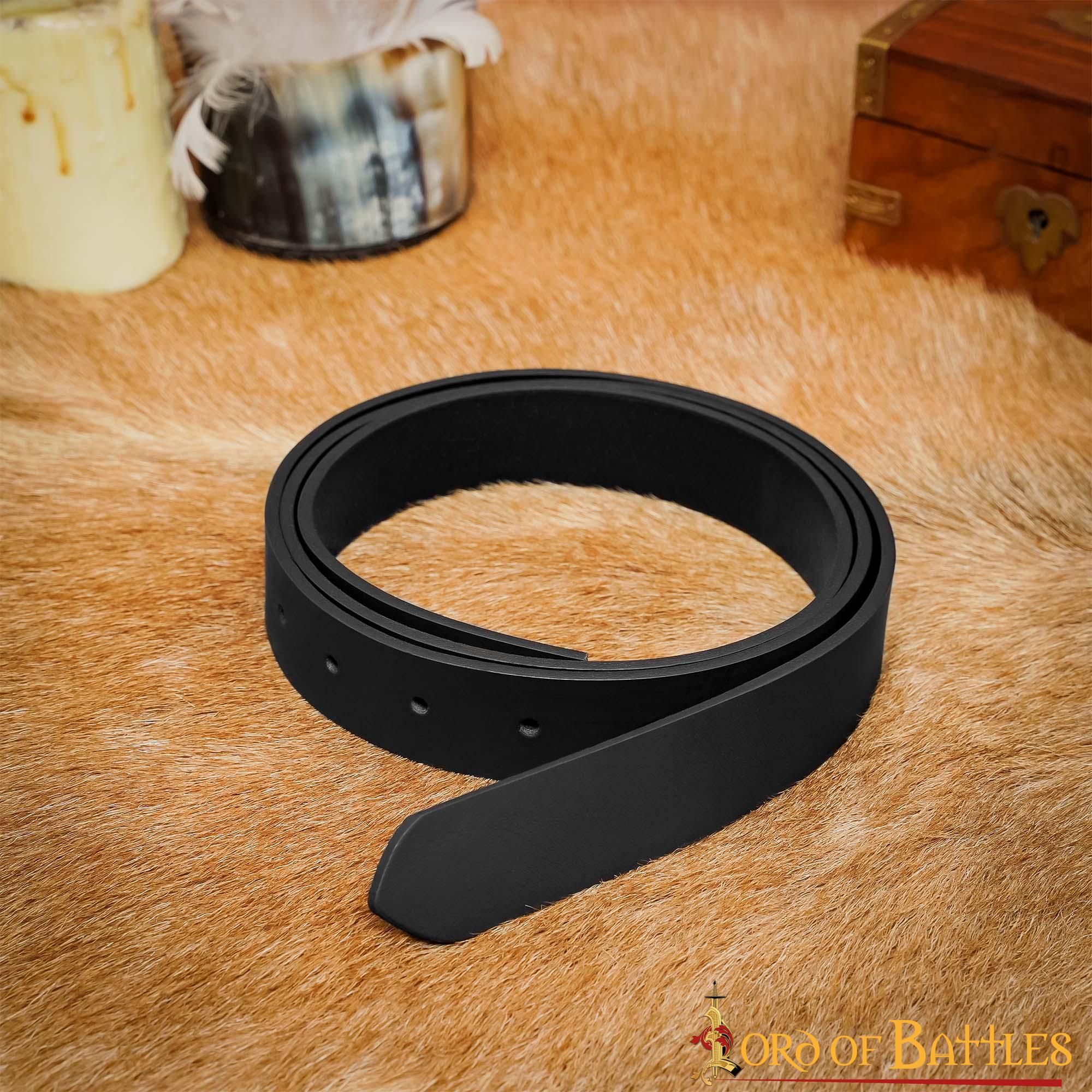 Cinturón de cuero hecho a mano, 2,9 cm — liso y personalizable - imagen 4