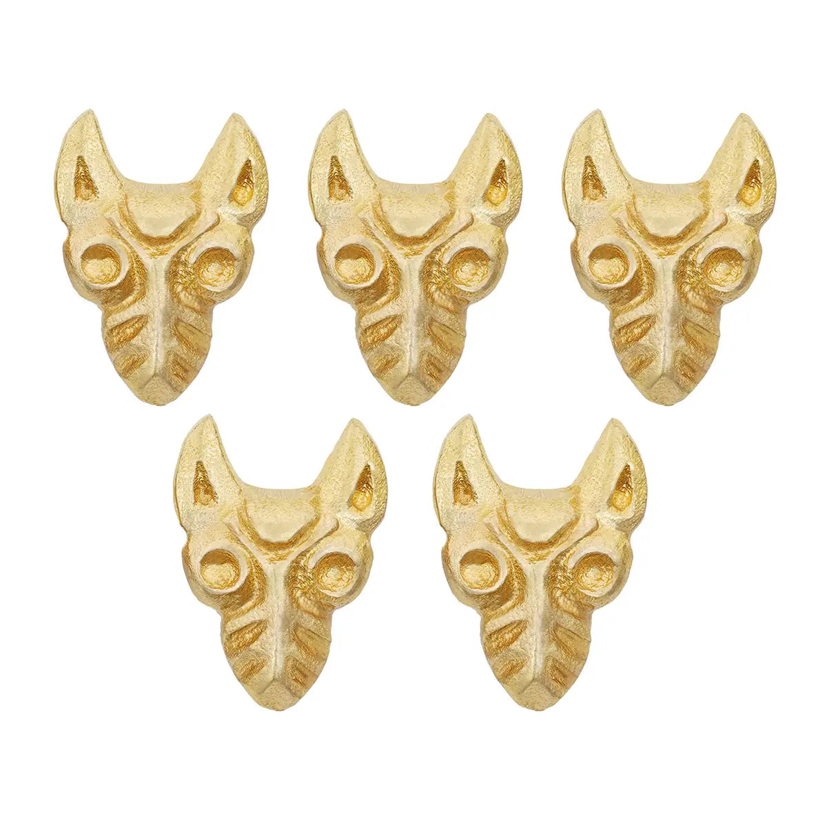 Set de 5 adornos lobo celta en latón macizo