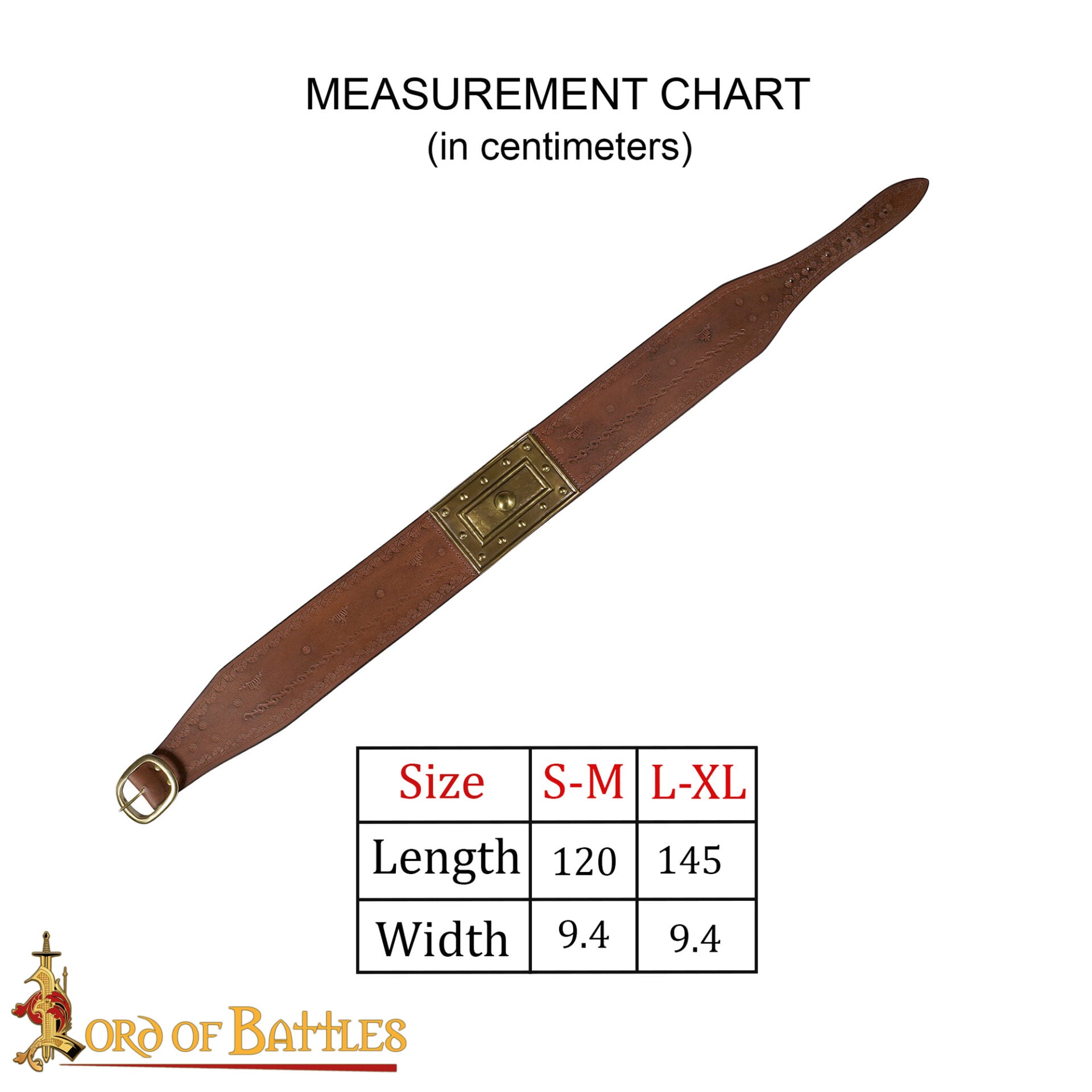 Cinturón Bárbaro de Cuero genuino, 9,4 cm - imagen 3