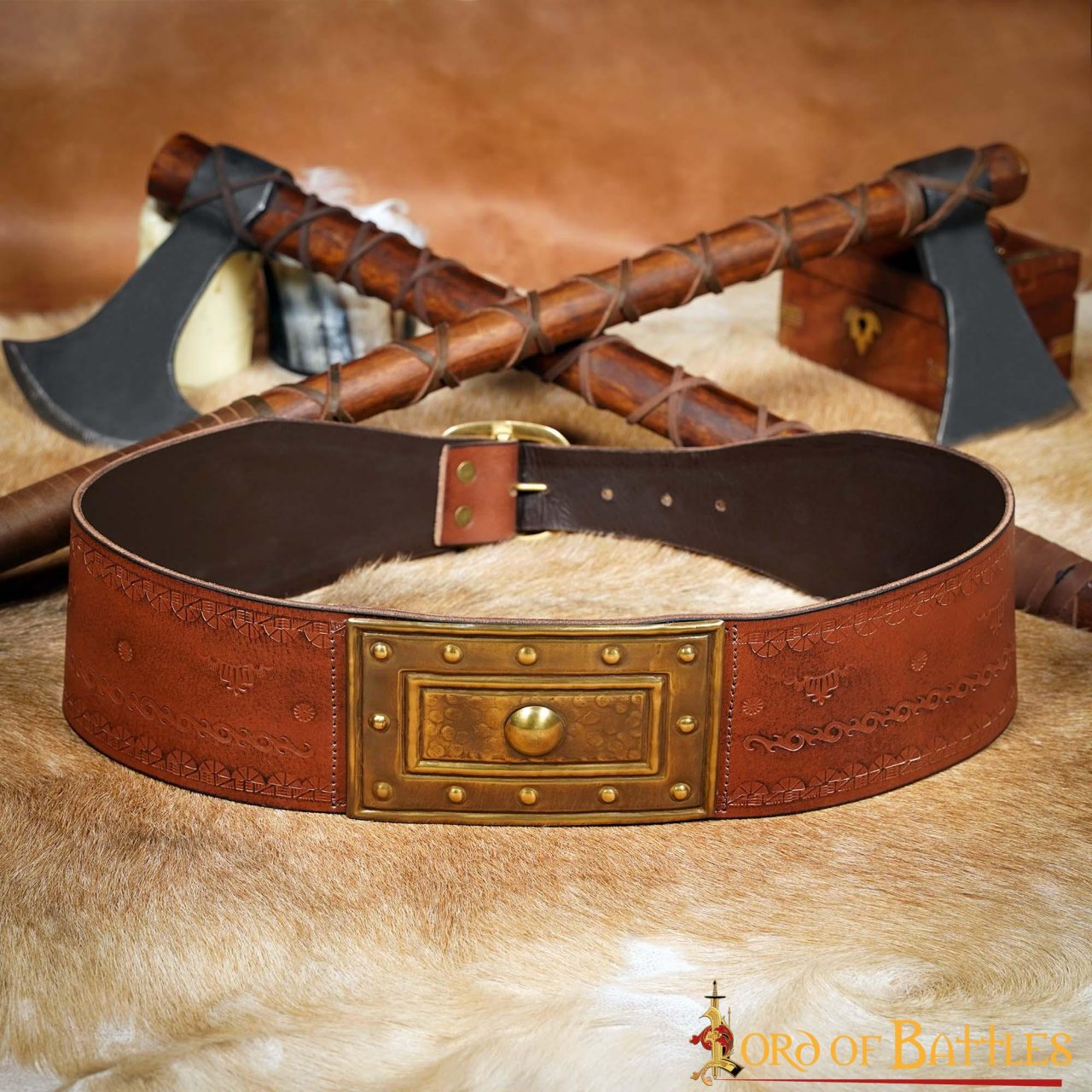 Cinturón Bárbaro de Cuero genuino, 9,4 cm