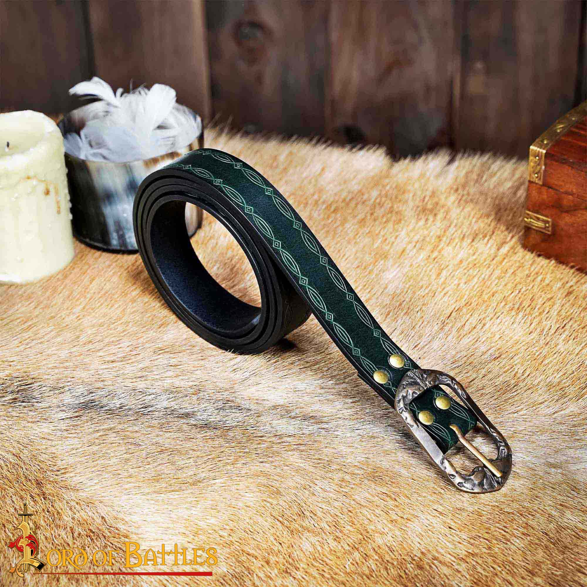 Cinturón de cuero genuino 'Ranger of the North' con repujado y hebilla de latón envejecido - imagen 17