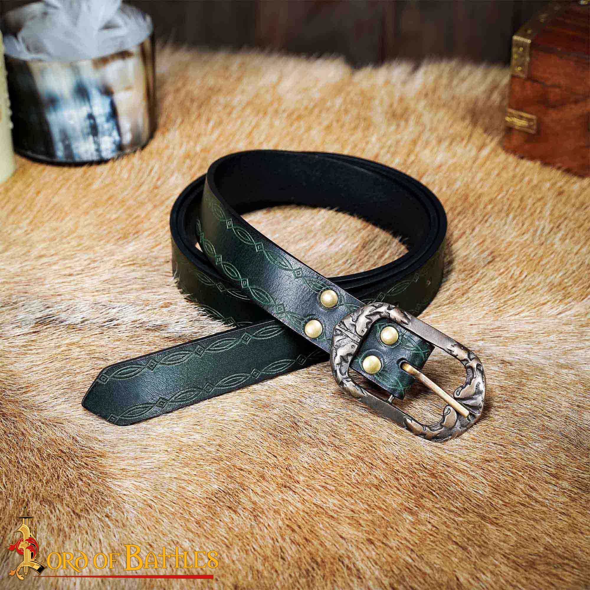 Cinturón de cuero genuino 'Ranger of the North' con repujado y hebilla de latón envejecido - imagen 19