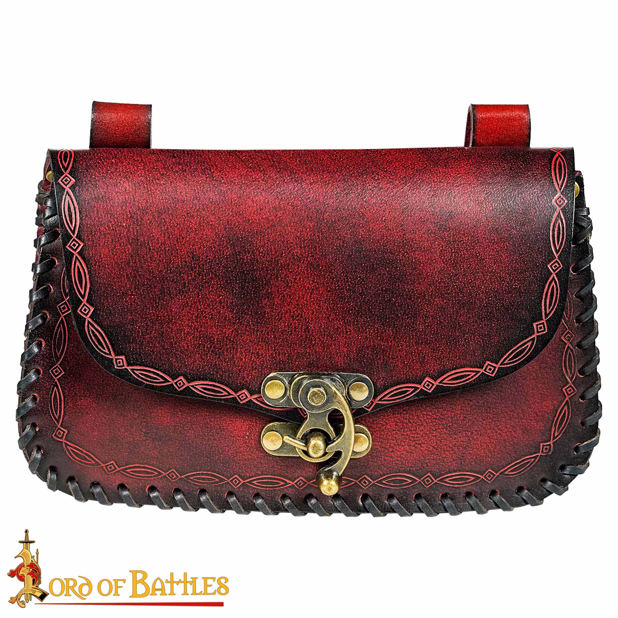Bolsa de cinturón medieval de cuero repujado — LARP y recreación - imagen 21