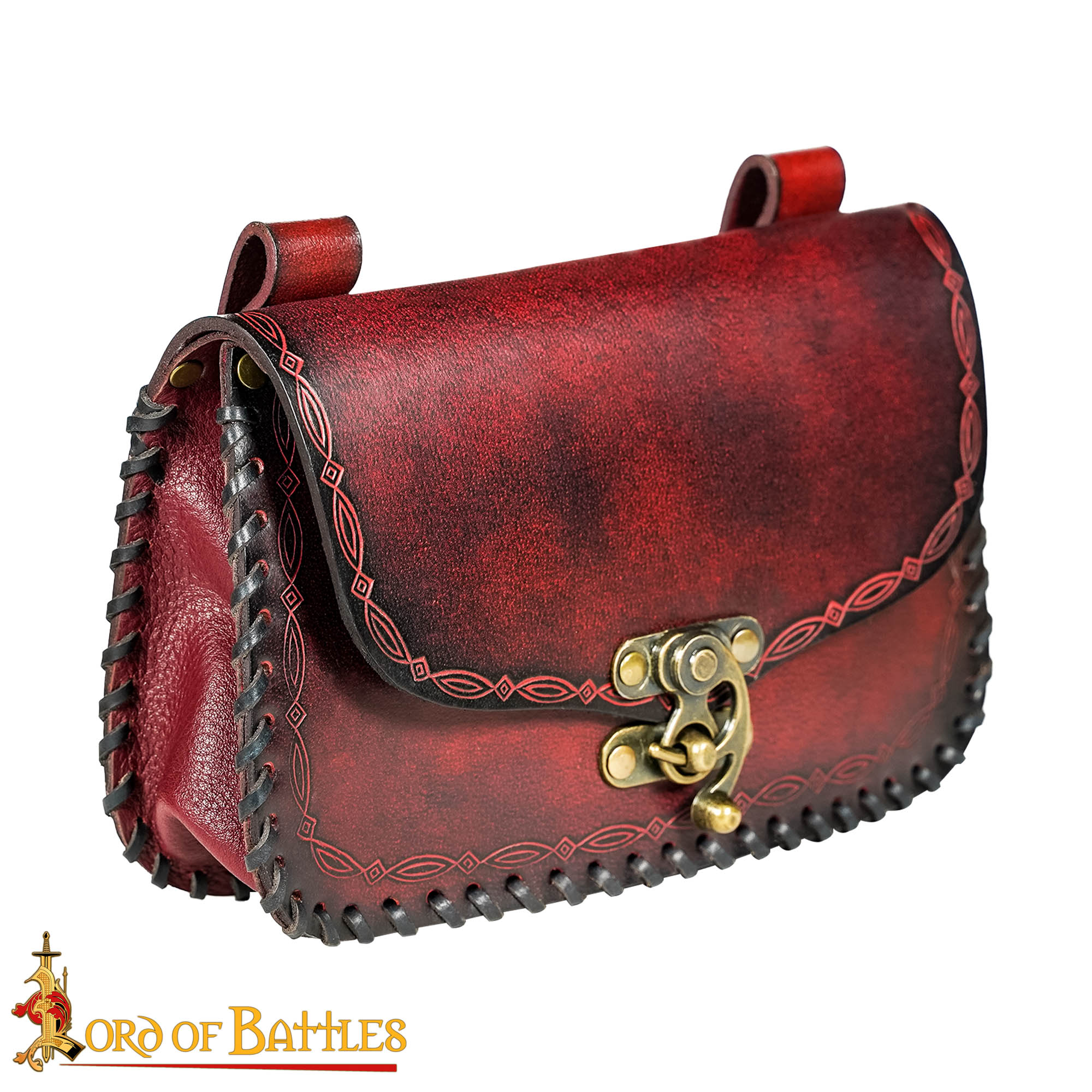 Bolsa de cinturón medieval de cuero repujado — LARP y recreación - imagen 22