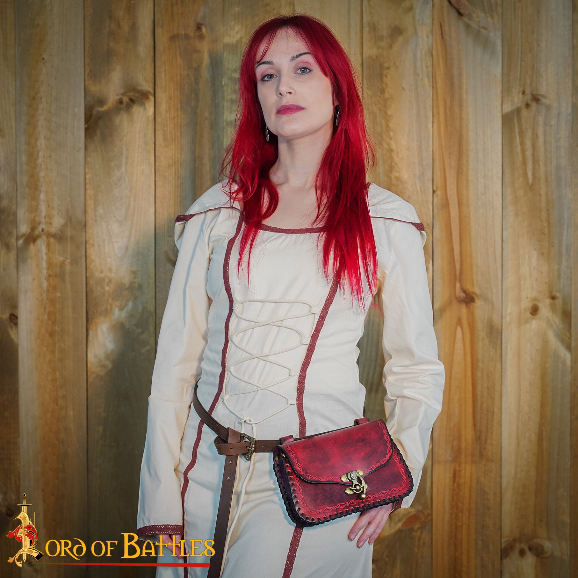 Bolsa de cinturón medieval de cuero repujado — LARP y recreación - imagen 25