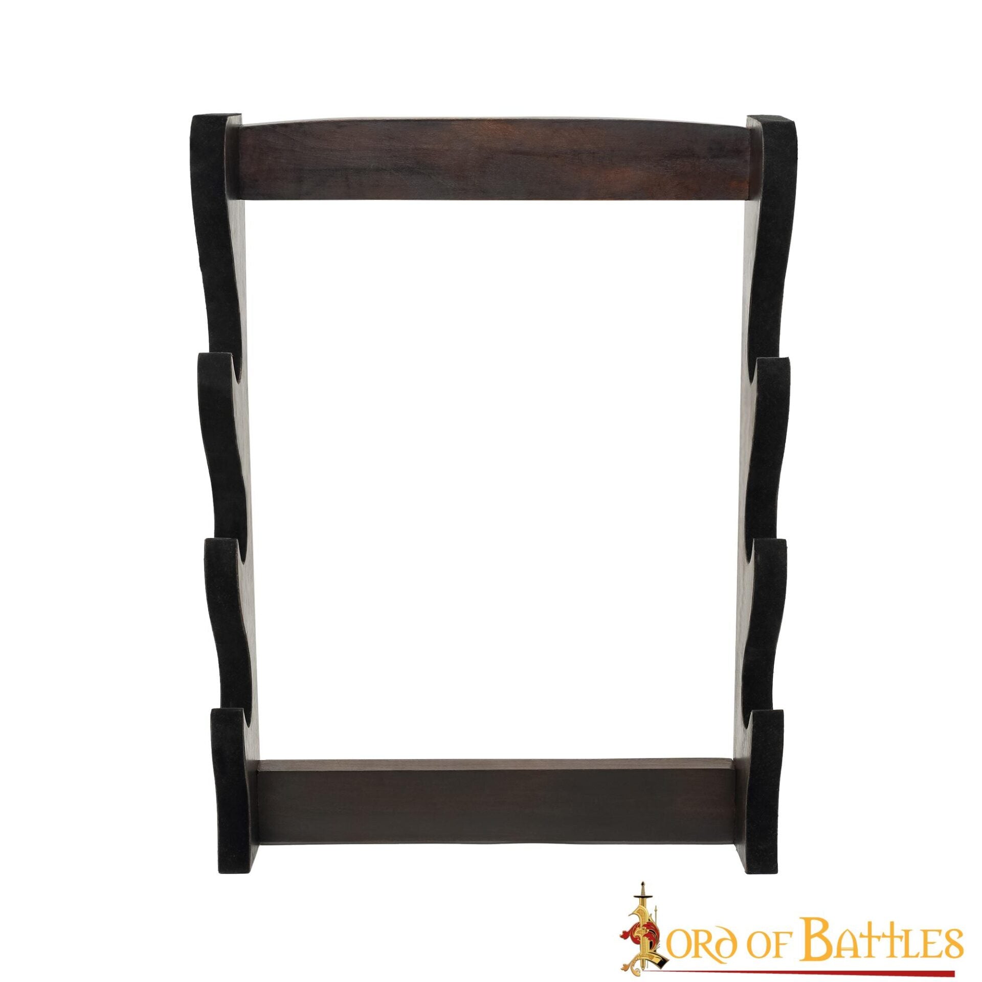 Imagen única de: Expositor de pared de madera, 3 niveles — para espadas y hachas (artesanal) - imagen 8