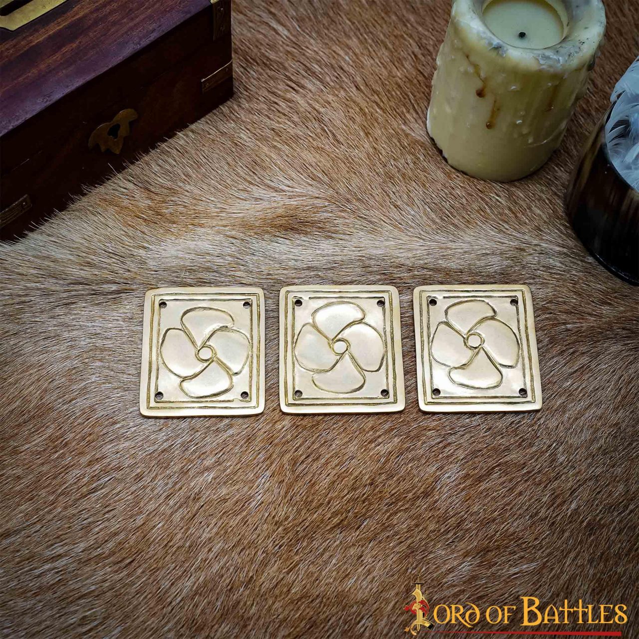 Imagen única de: Set de 3 adornos florales para cinturón romano