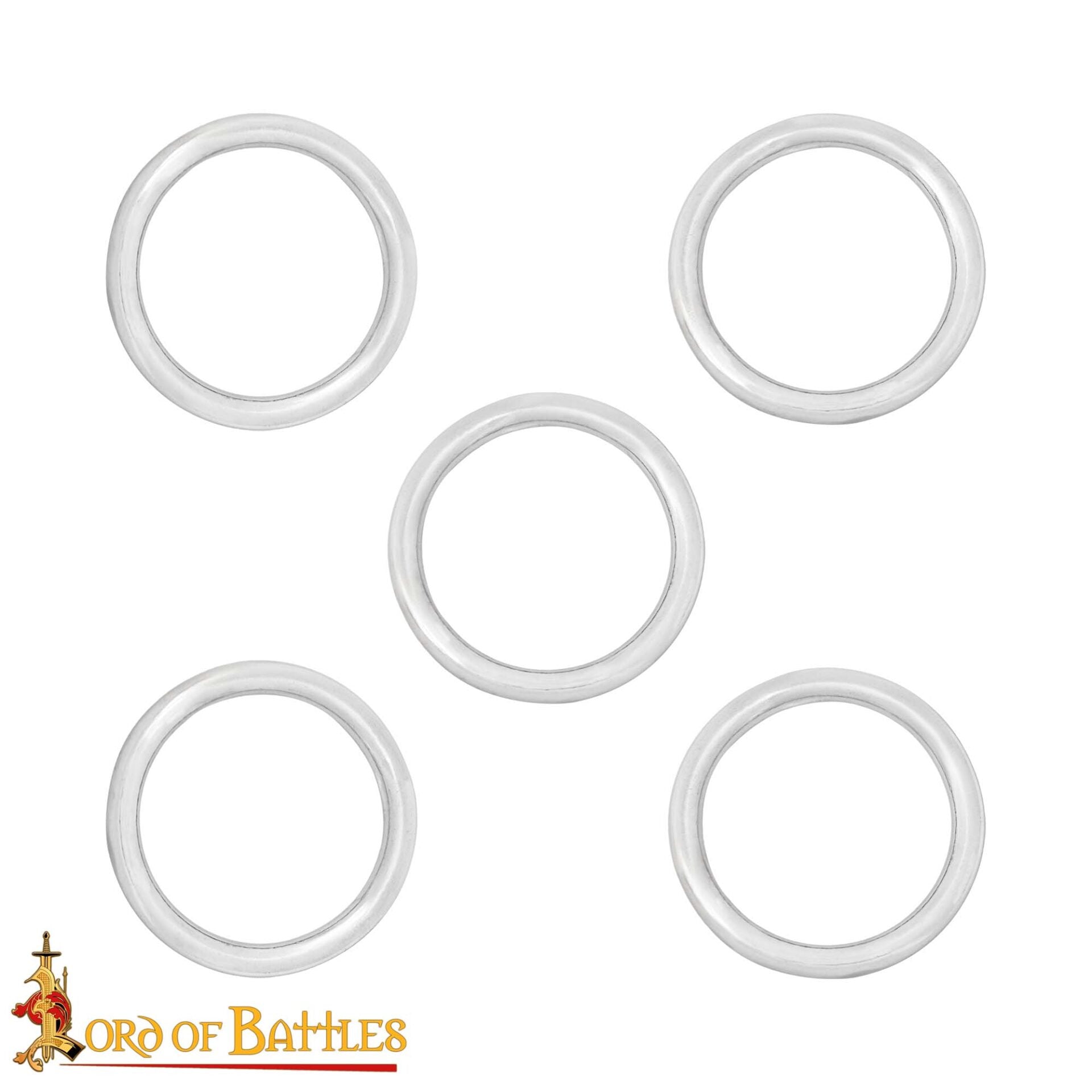 Imagen única de: Set de 5 anillos de acero niquelado, 1 pulgada - imagen 2