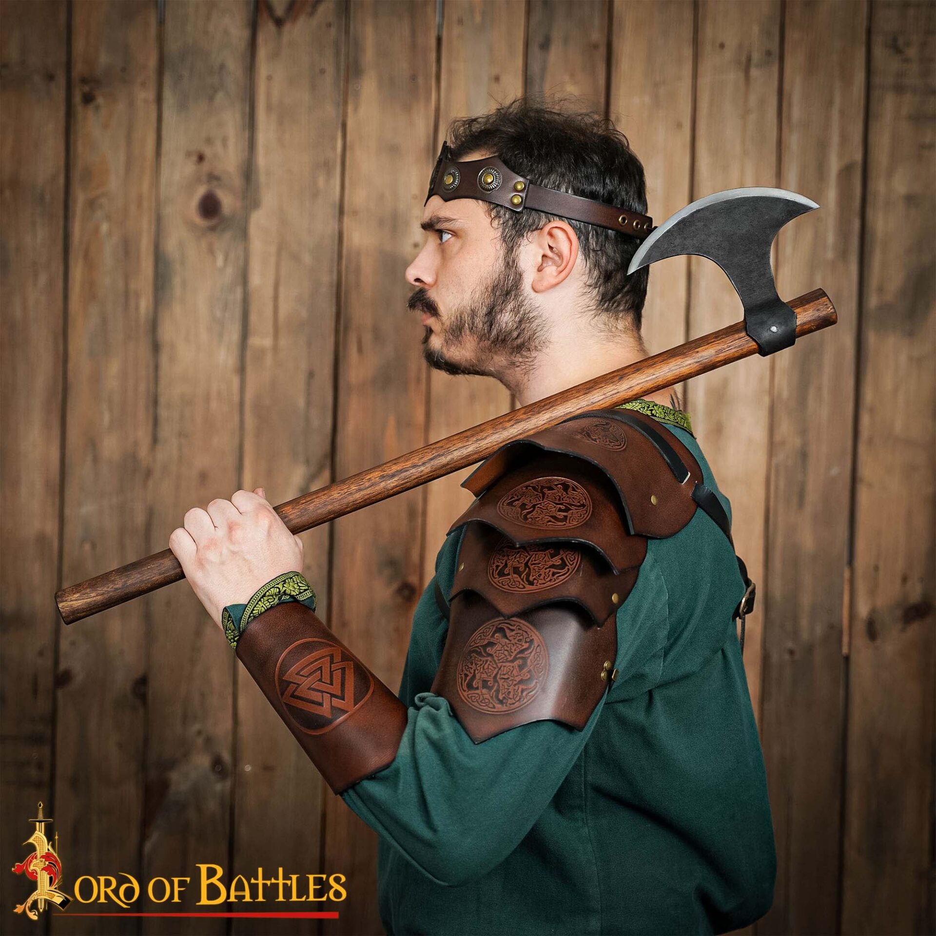 Brazales de cuero con símbolo Valknut - Guerreros - imagen 10