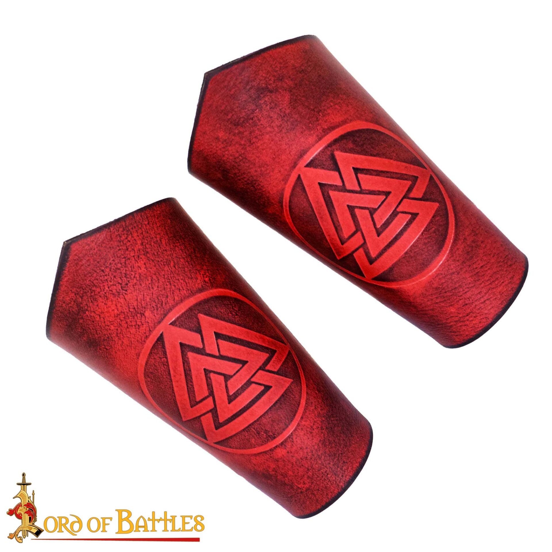 Brazales de cuero con símbolo Valknut - Guerreros - imagen 14