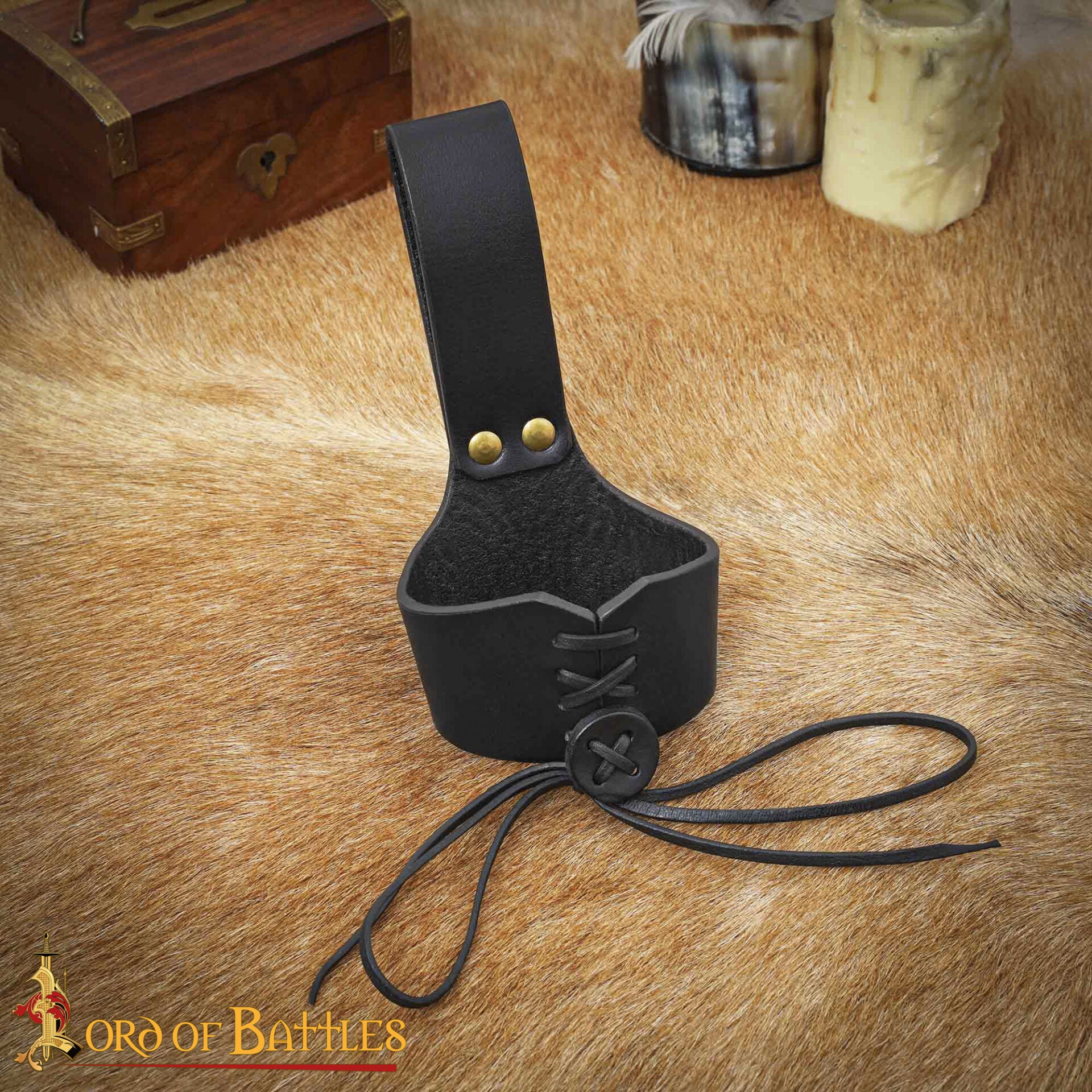 Soporte de cuero para cuerno de beber - ajustable - imagen 79