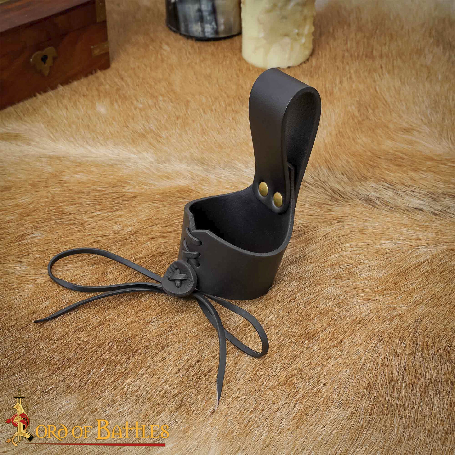 Soporte de cuero para cuerno de beber - ajustable - imagen 80