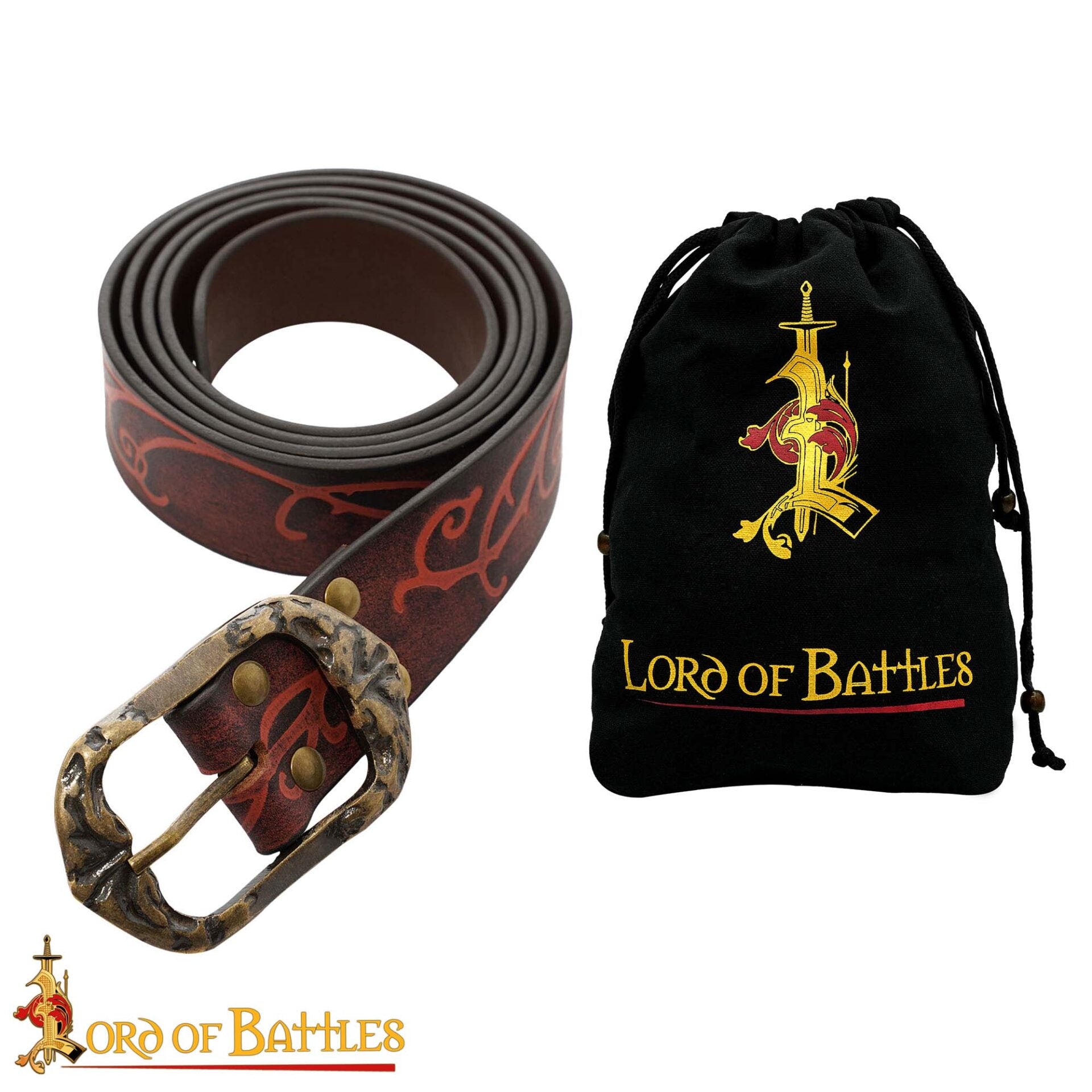 Cinturón Elfo Guardabosques de cuero genuino con hebilla de latón antiguo - imagen 11
