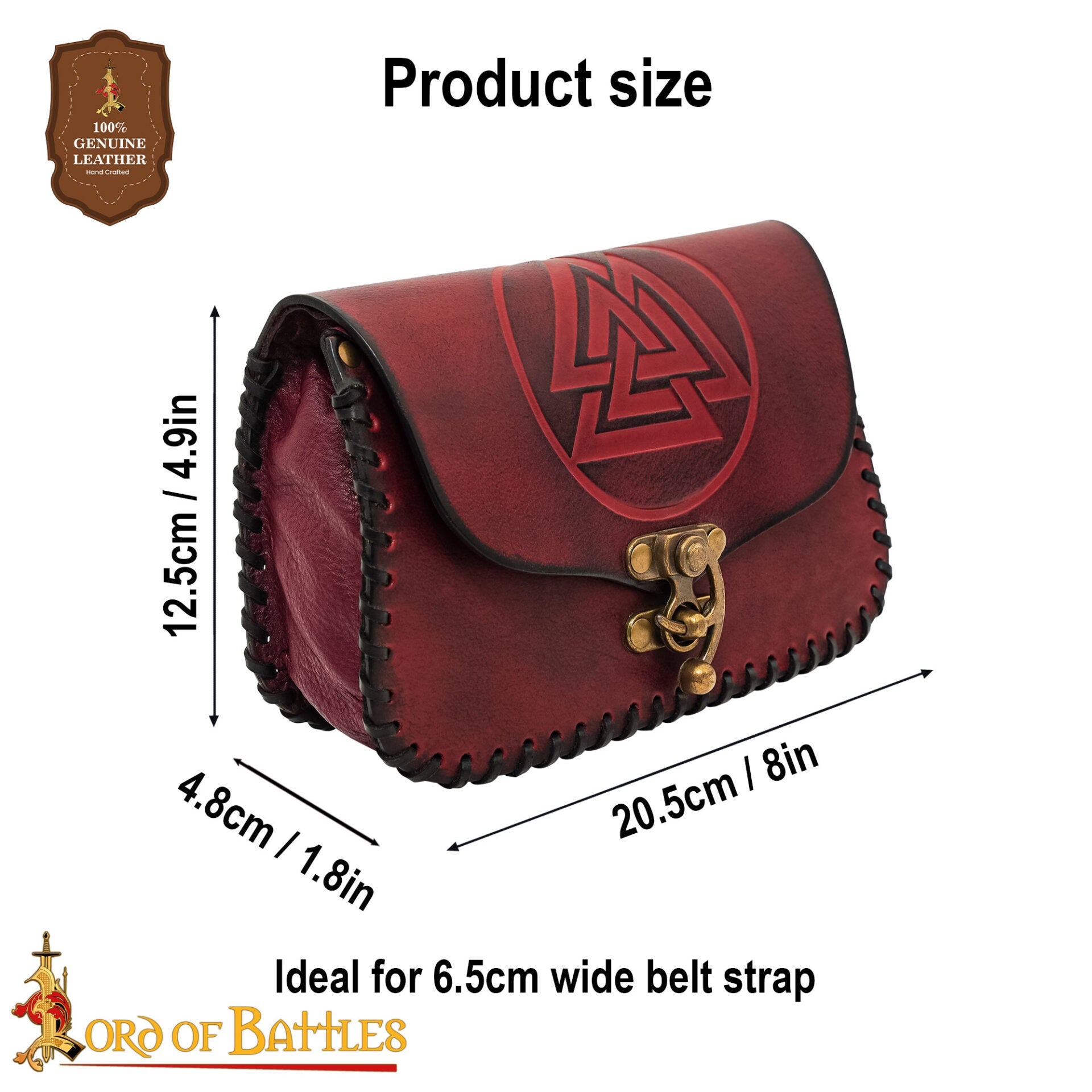 Bolsa de cinturón de cuero Valknut - imagen 13