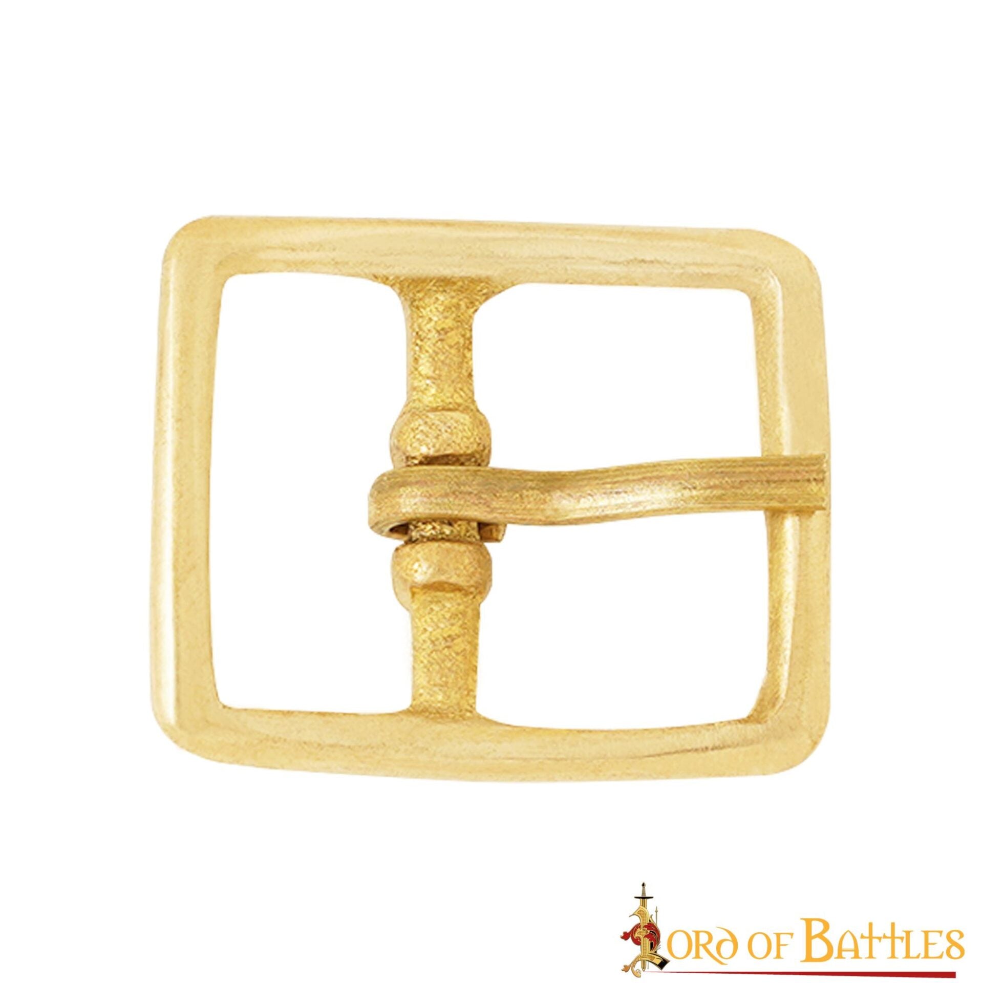 Imagen única de: Hebilla Medieval de Latón para Cinturón - Marco Rectangular Compacto