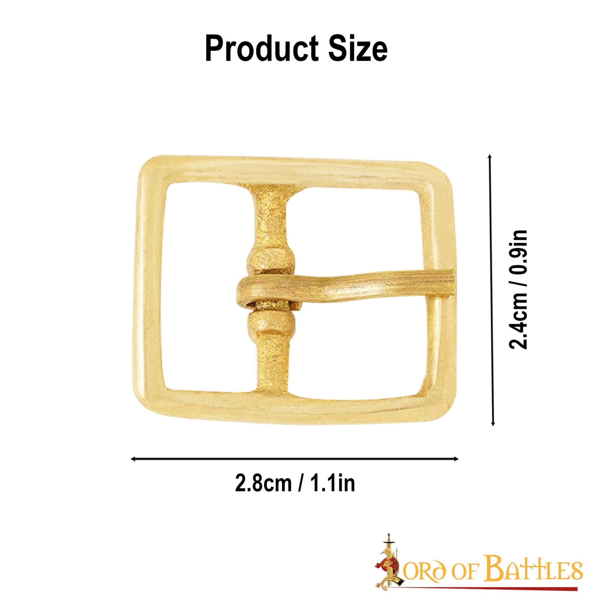 Imagen única de: Hebilla Medieval de Latón para Cinturón - Marco Rectangular Compacto